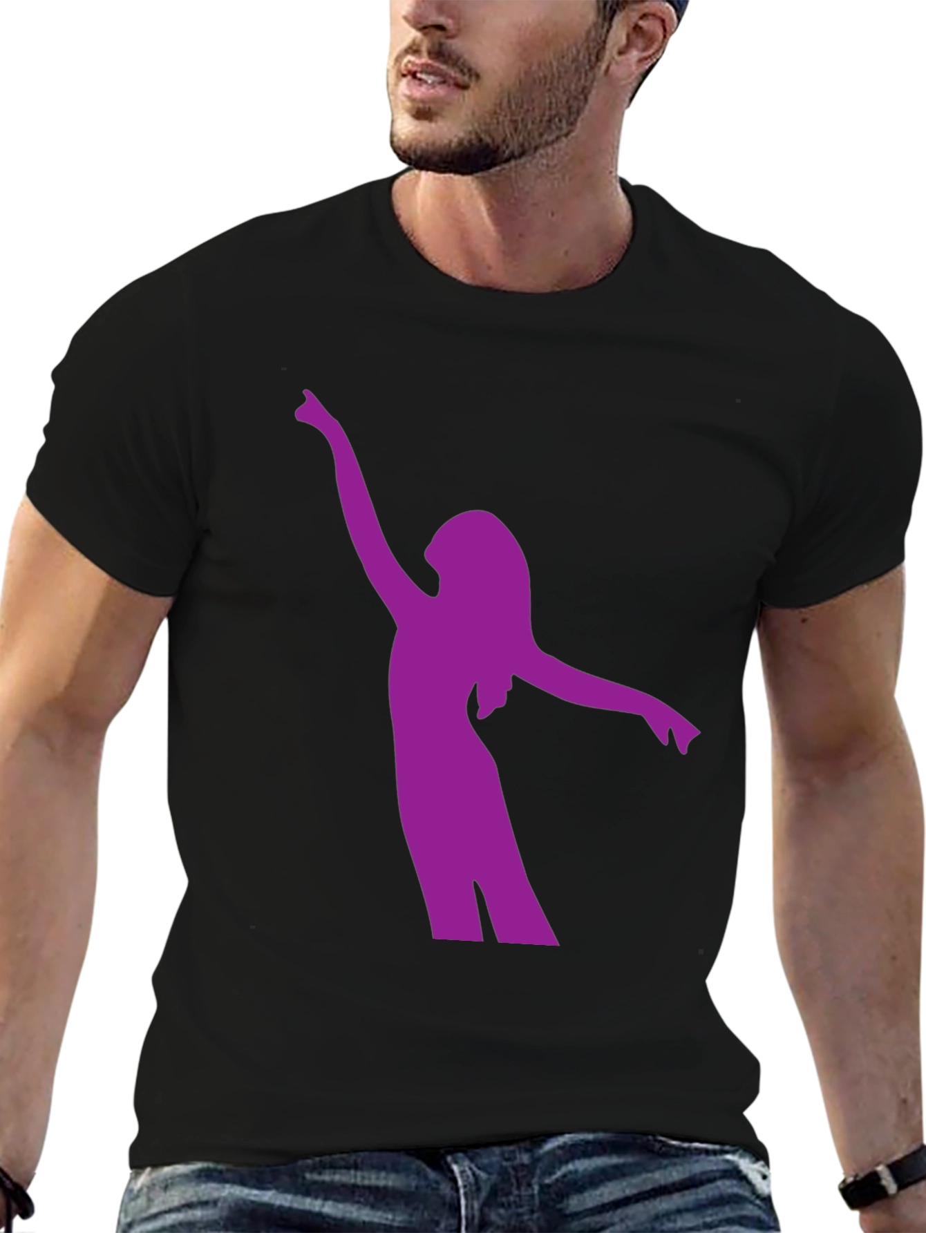 Black Silhouette Dancer Graphic Tee - Black view 6