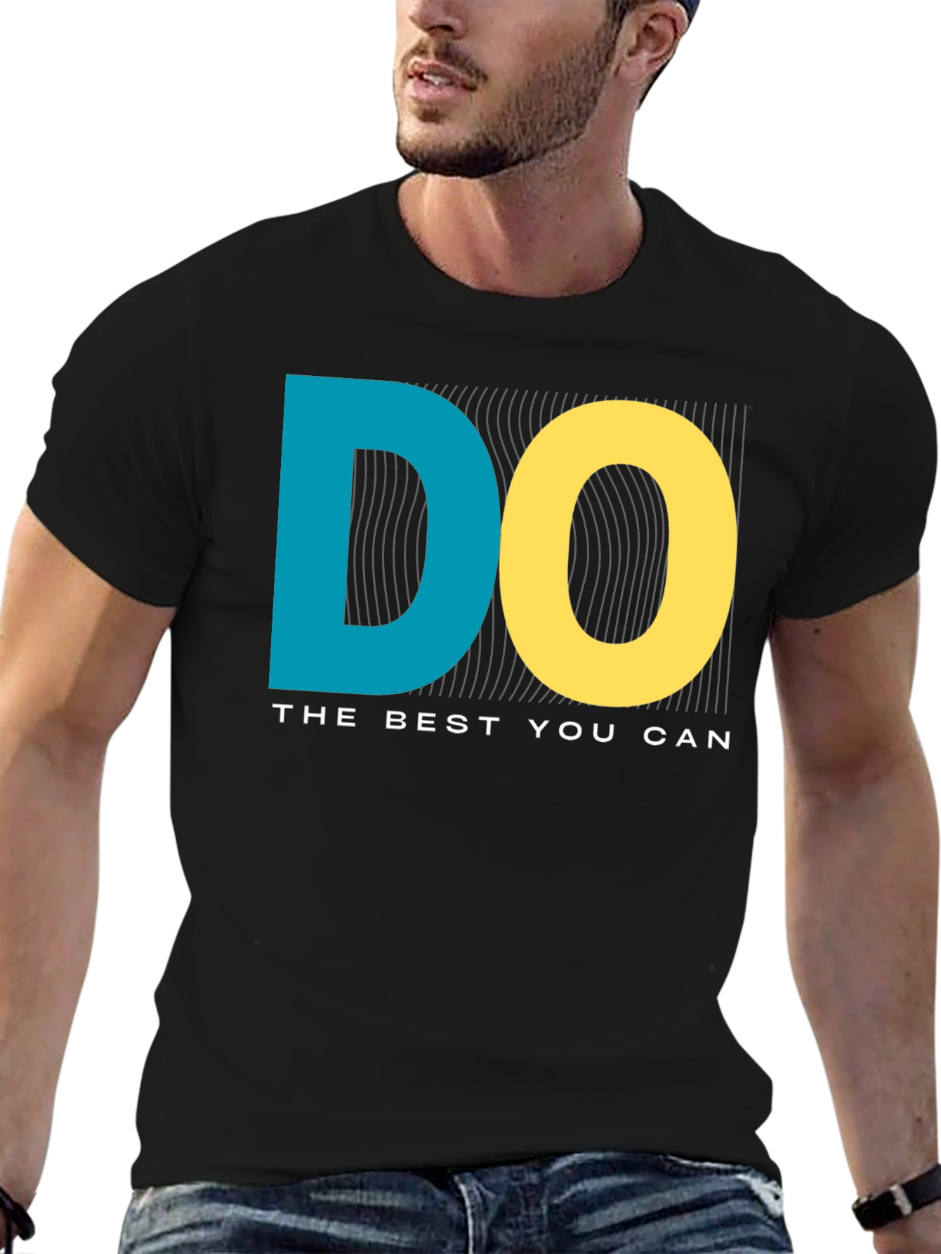 Black Motivational T-Shirt - Do Your Best Graphic Tee view 6