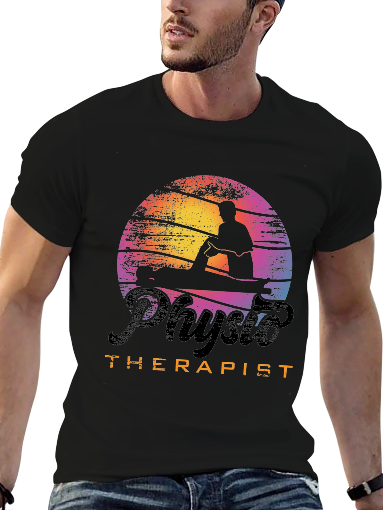Black Physio Therapist Graphic T-Shirt - Stylish & Comfortable view 6