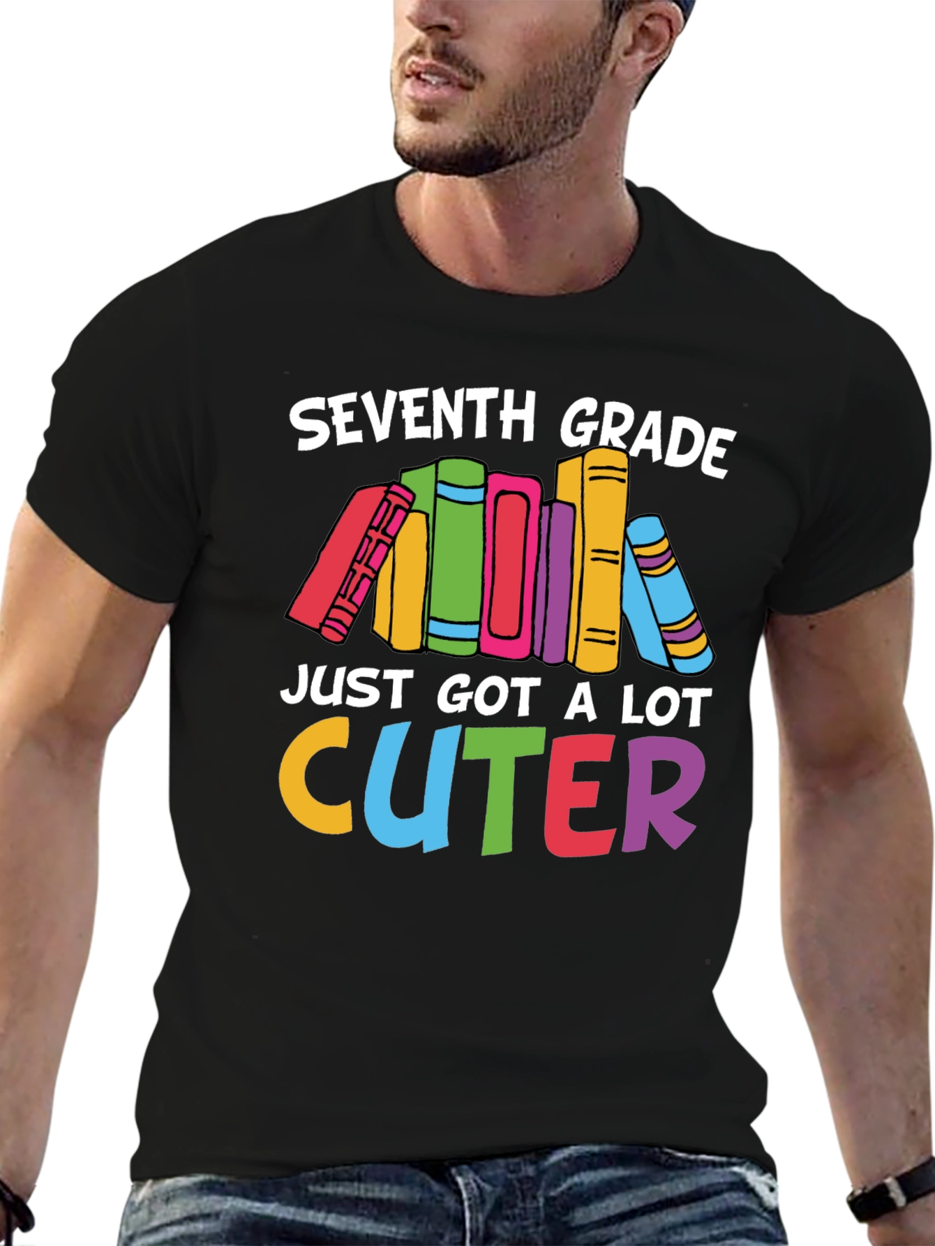 Black Seventh Grade Cuter T-Shirt - Back to School view 6