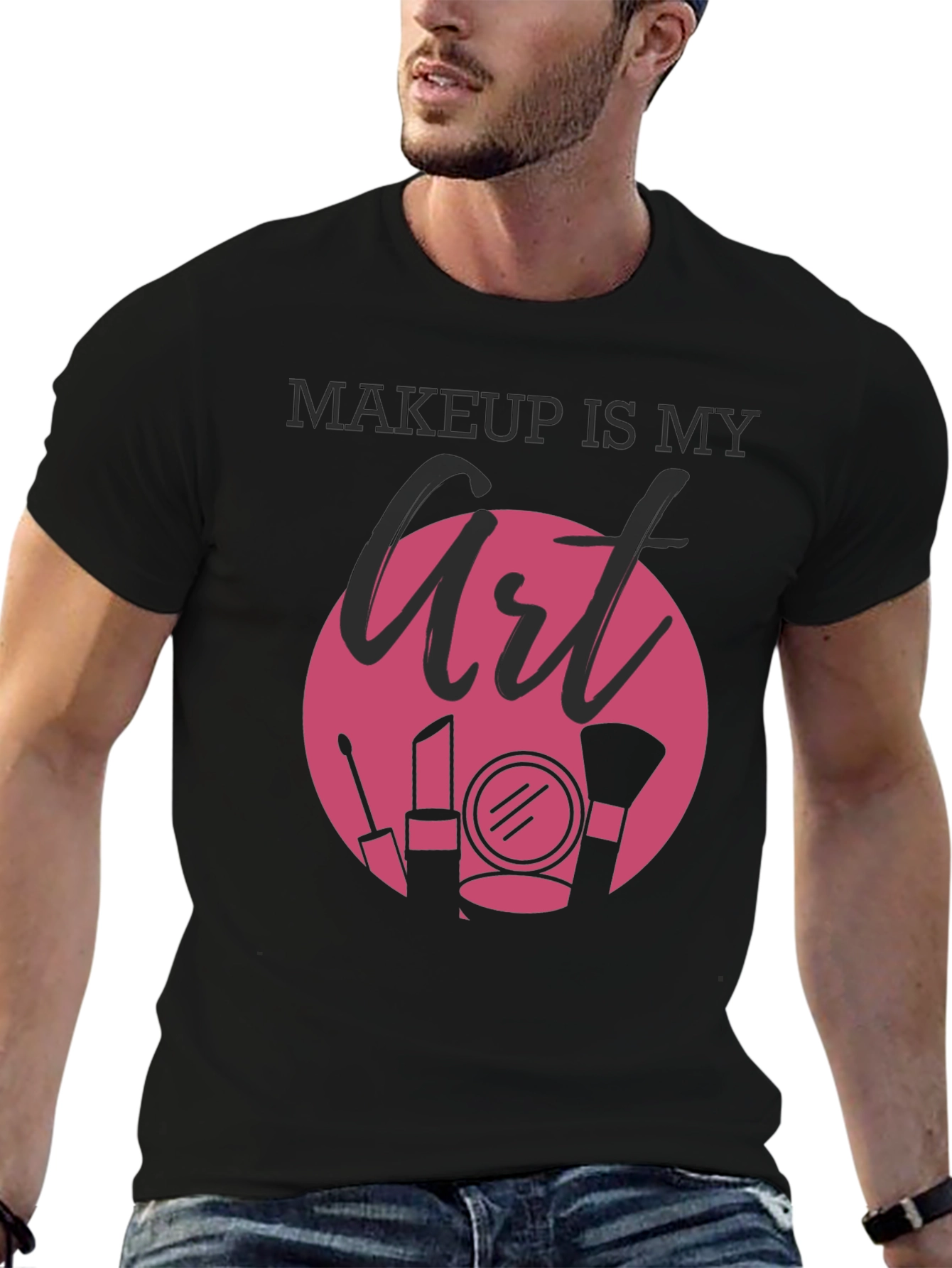 Black Makeup Is My Art Graphic T-Shirt view 6