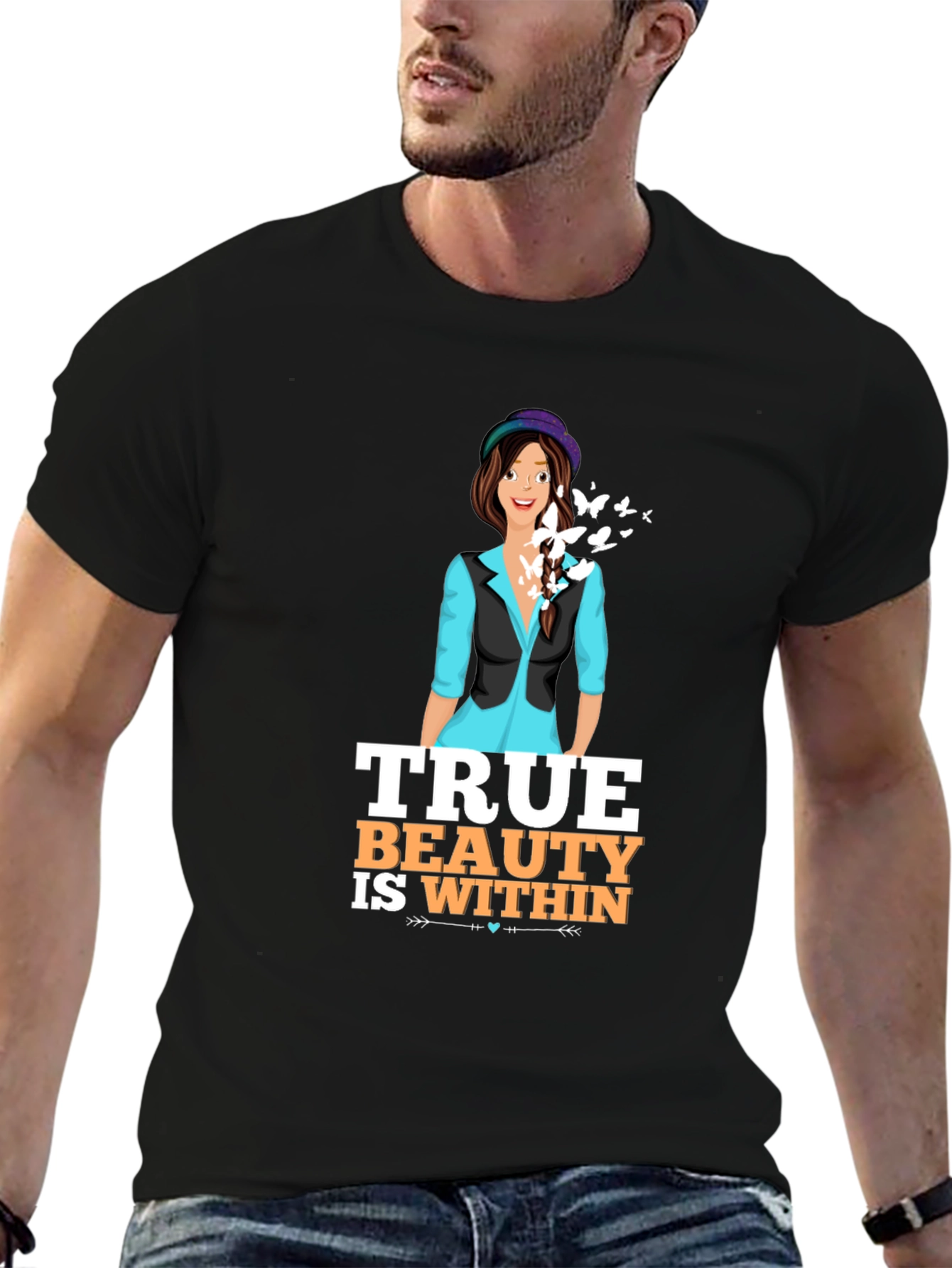 Black True Beauty Within Graphic T-Shirt view 6