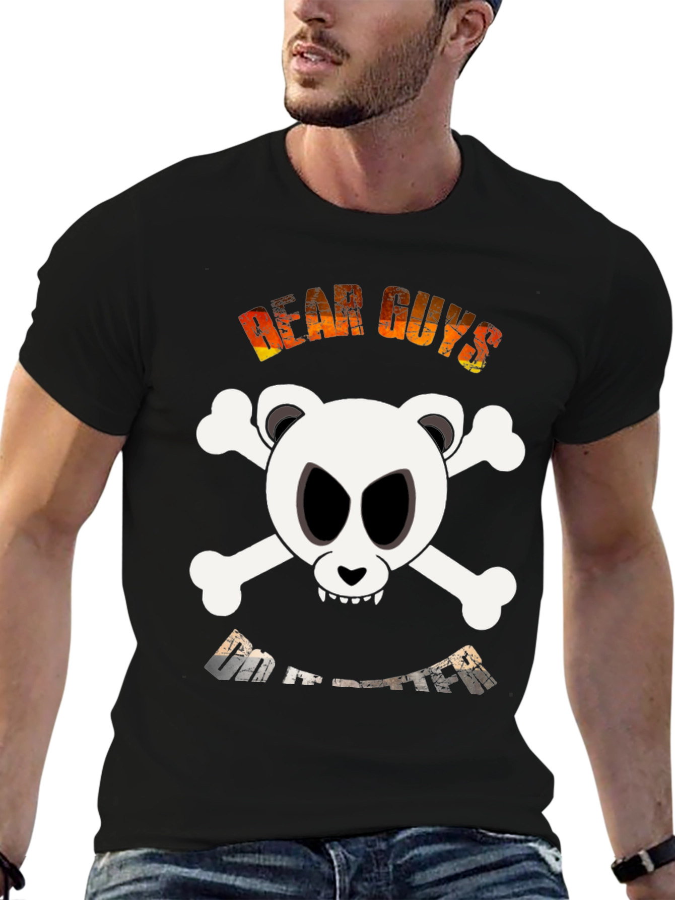 Black Bear Skull & Crossbones Graphic T-Shirt - Dear Guys Do It Better view 6