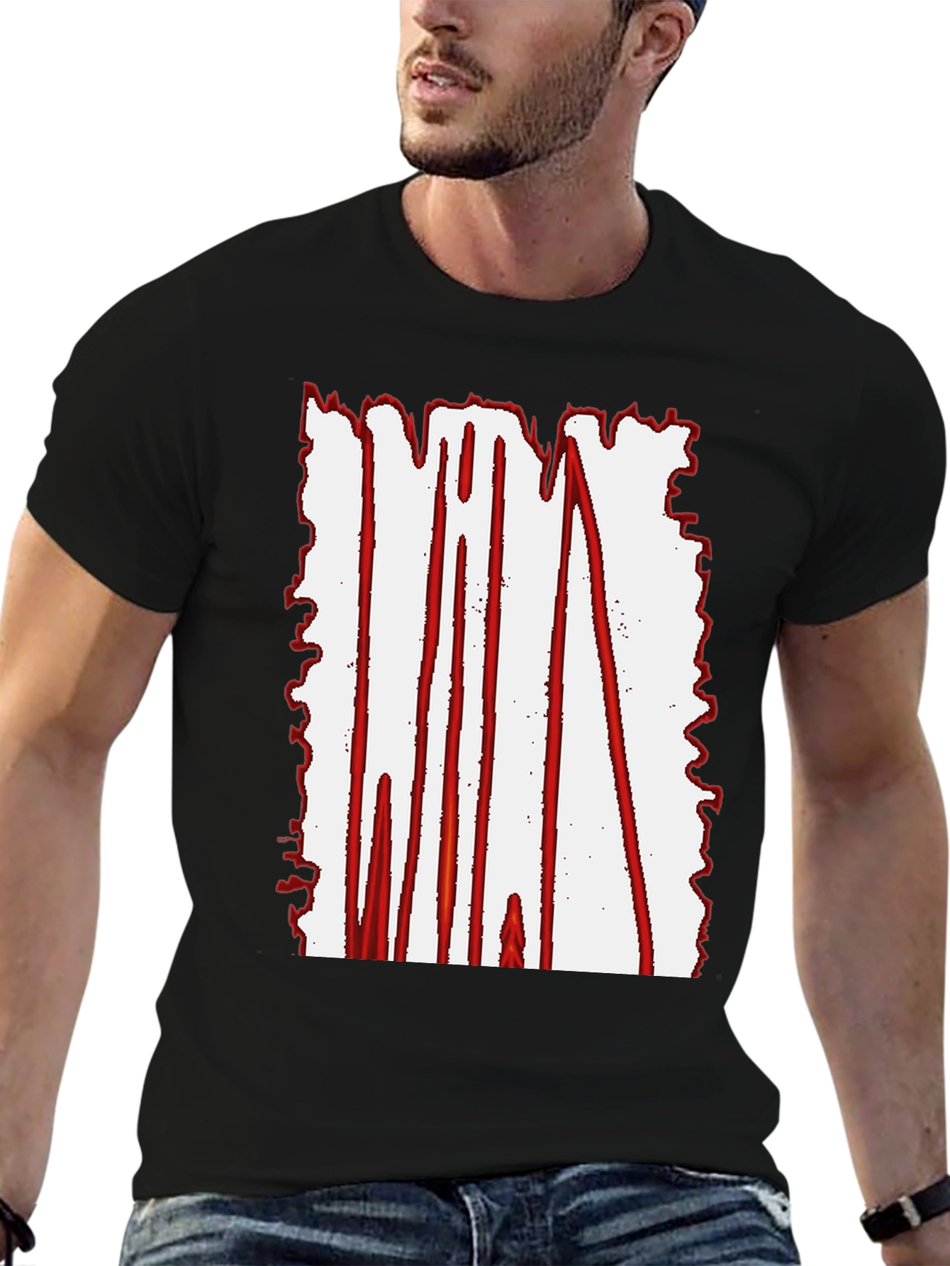 Black Graphic Print T-Shirt - Modern Streetwear Tee view 6