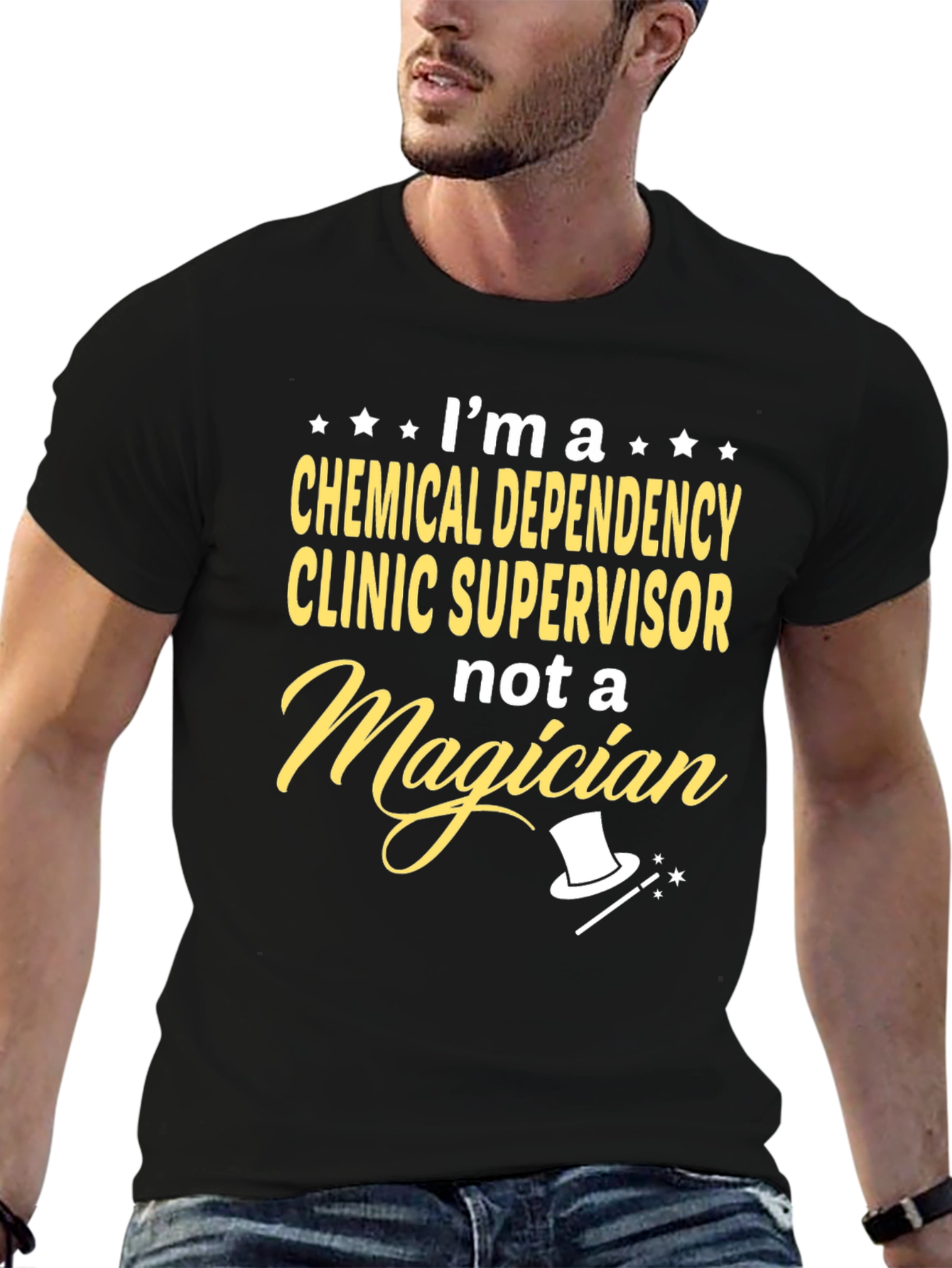Black Chemical Dependency Clinic Supervisor T-Shirt view 6