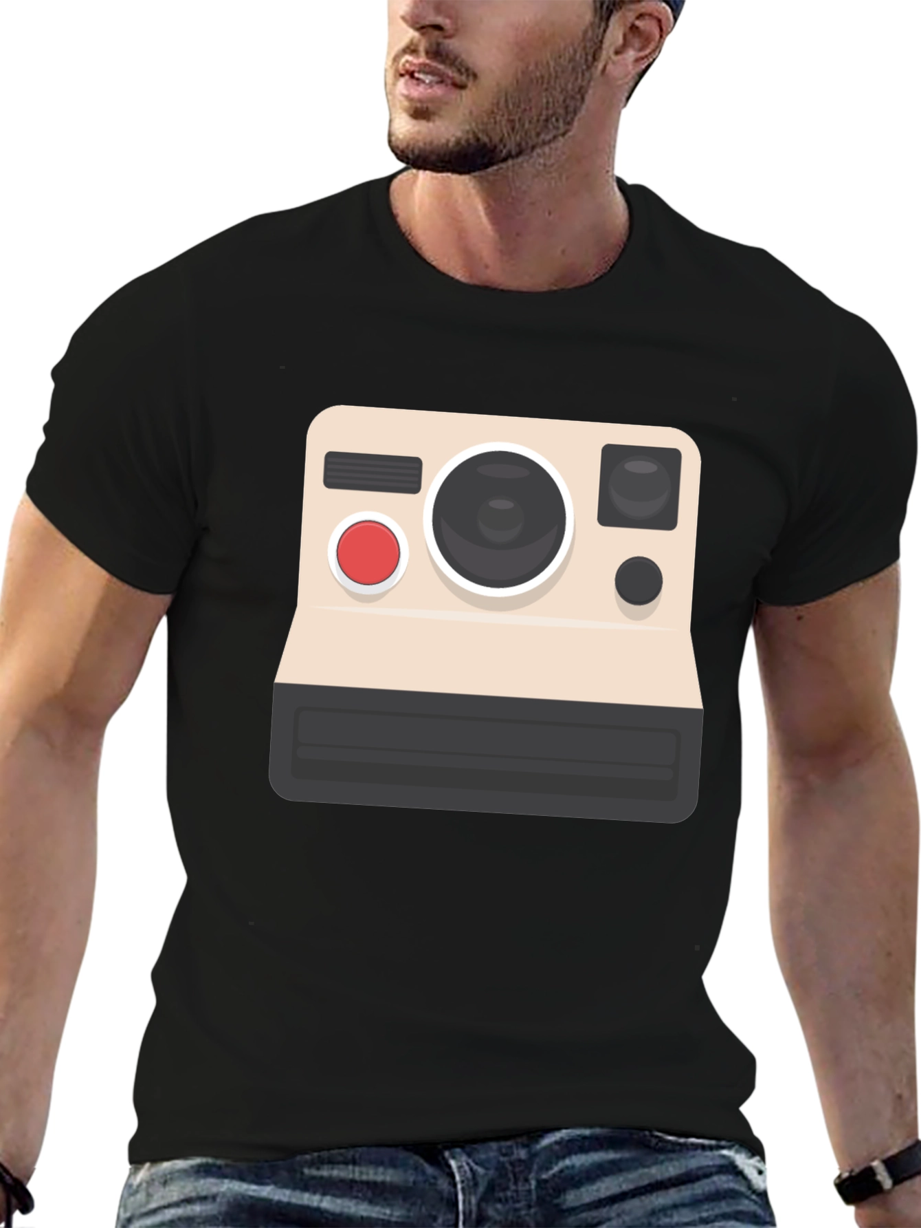 Black Vintage Camera Graphic Tee - Classic Style view 6