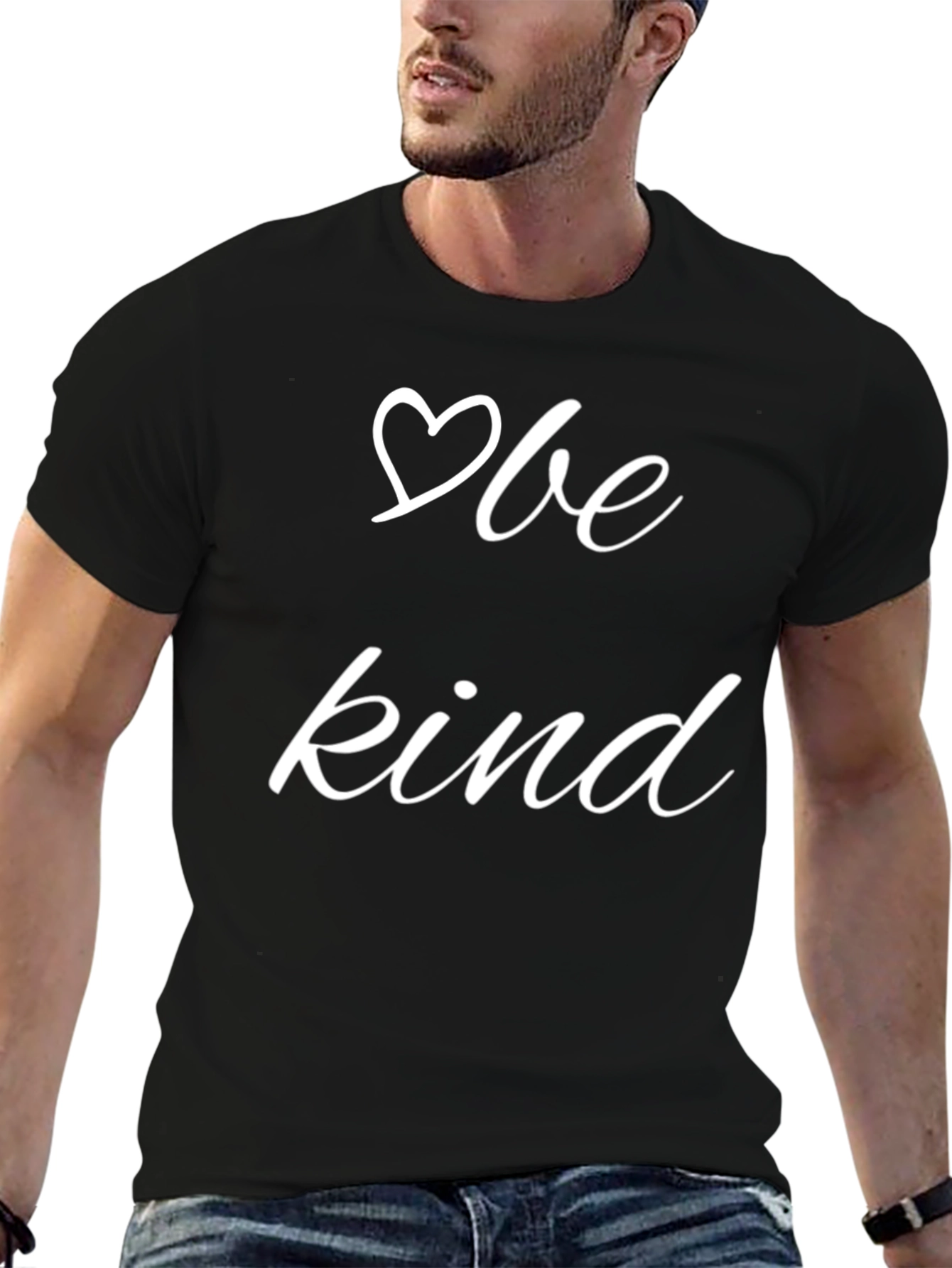 Black Be Kind Black T-Shirt - Positive Message Tee view 6