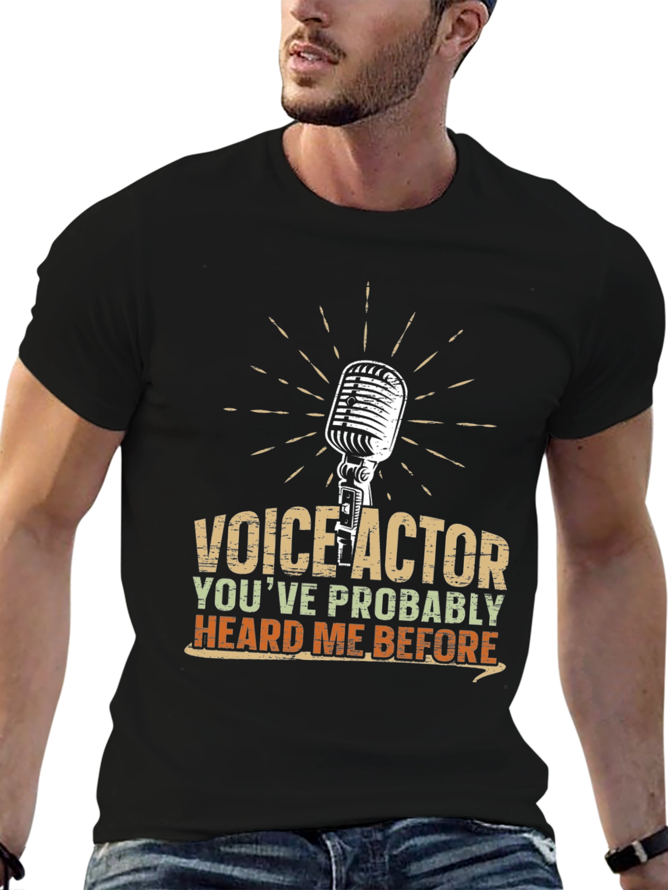 Black Voice Actor T-Shirt - Heard Me Before Funny Tee view 6