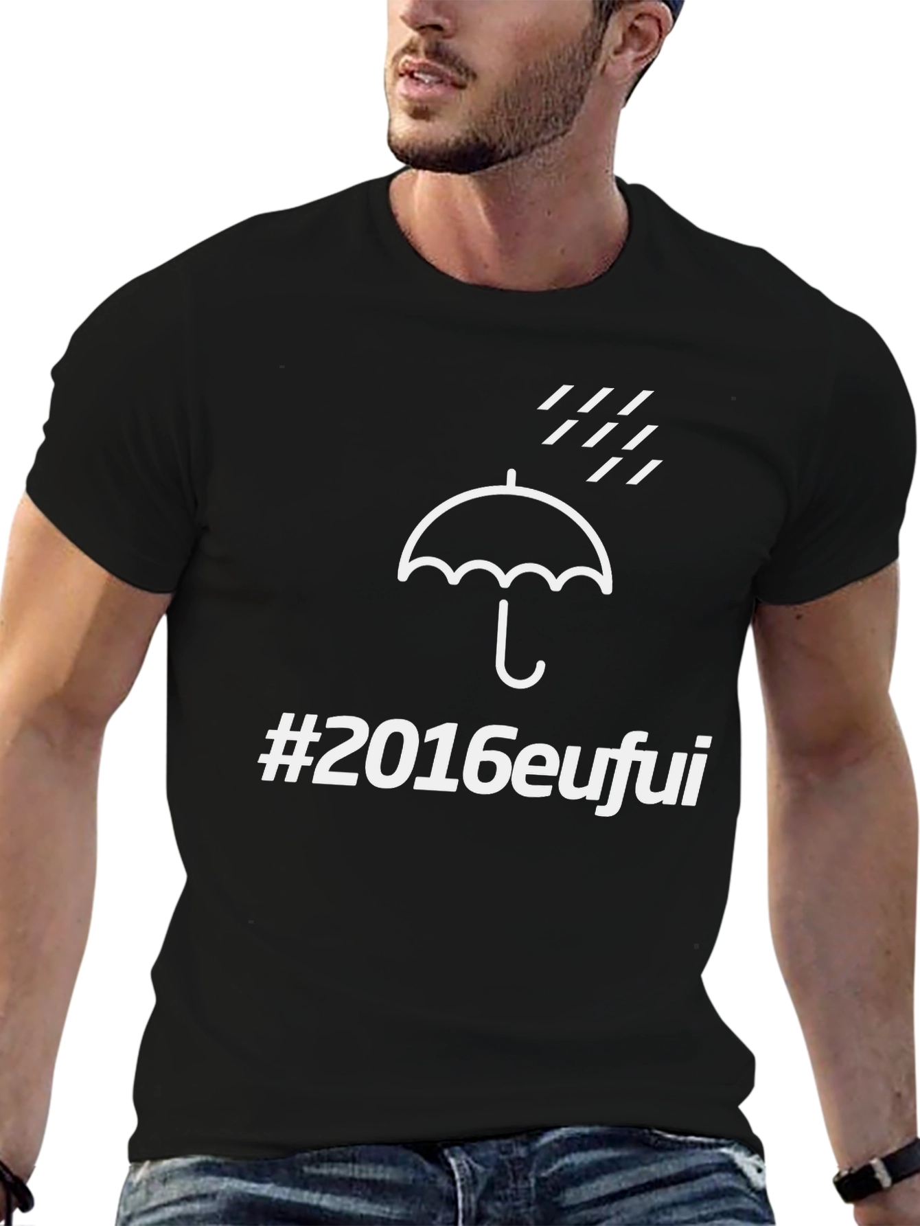 Black Umbrella 2016eufui Graphic Tee - Mens Black T-Shirt view 6