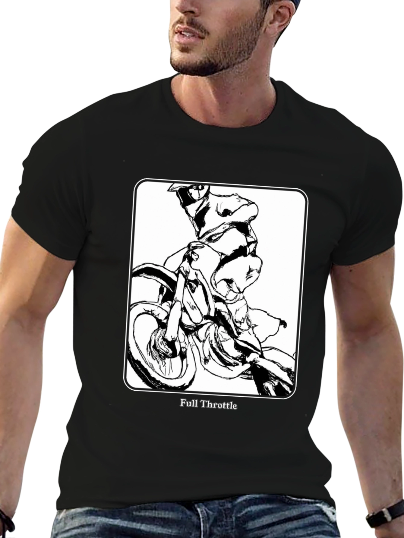 Black Full Throttle Graphic Tee - Black view 6