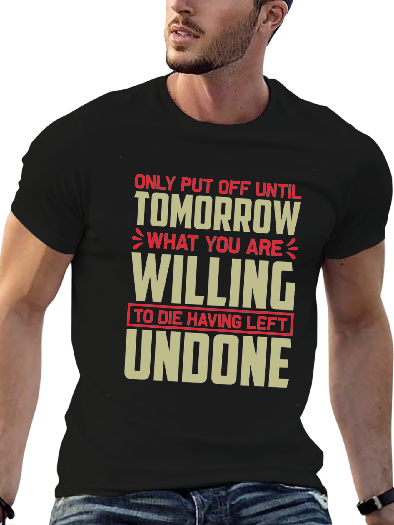 Black Procrastination Humor T-Shirt view 6