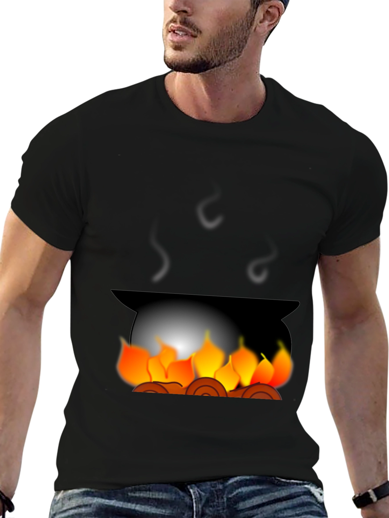 Black Campfire Graphic Tee - Cozy Black T-Shirt view 6