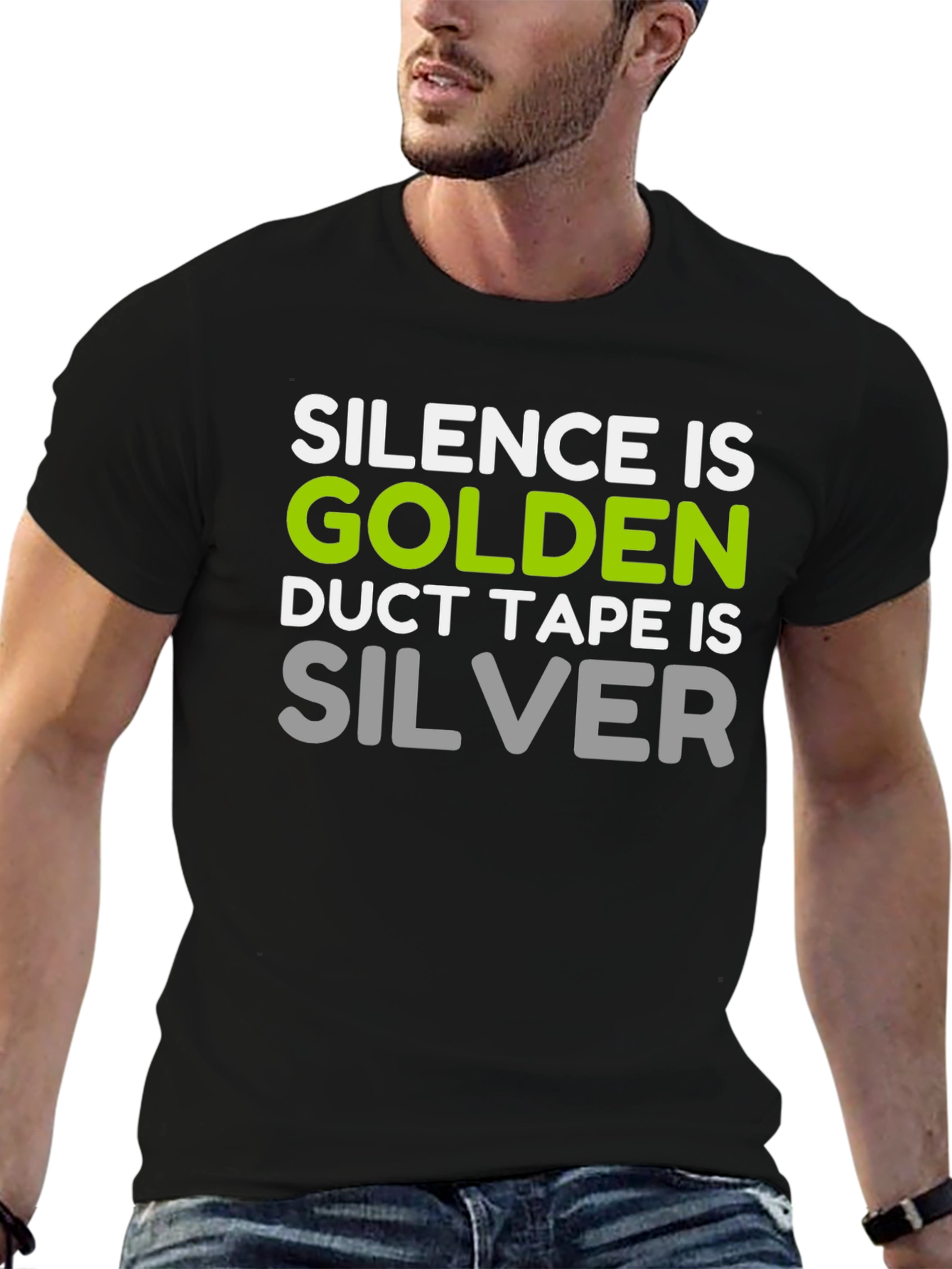 Black Silence is Golden Funny T-Shirt view 6