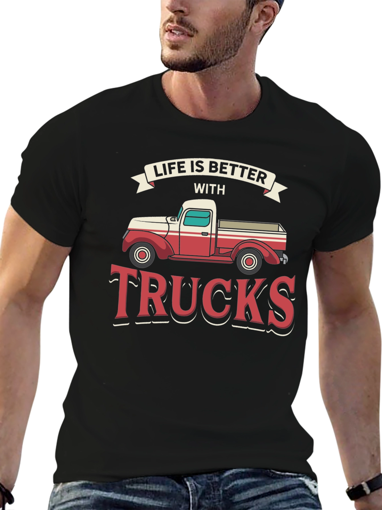 Black Life is Better with Trucks Graphic Tee view 6