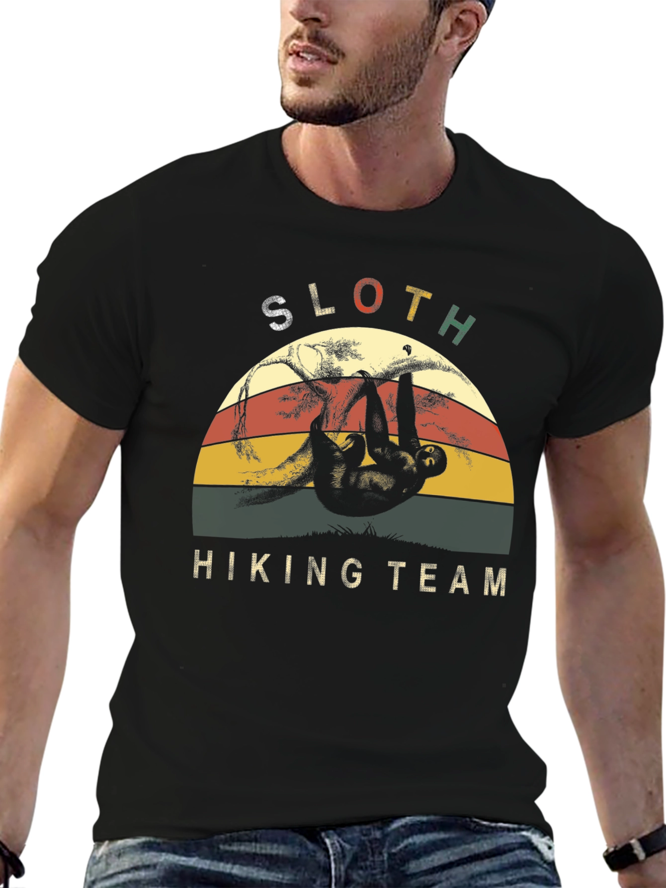 Black Sloth Hiking Team T-Shirt Funny Nature Lover Tee view 6