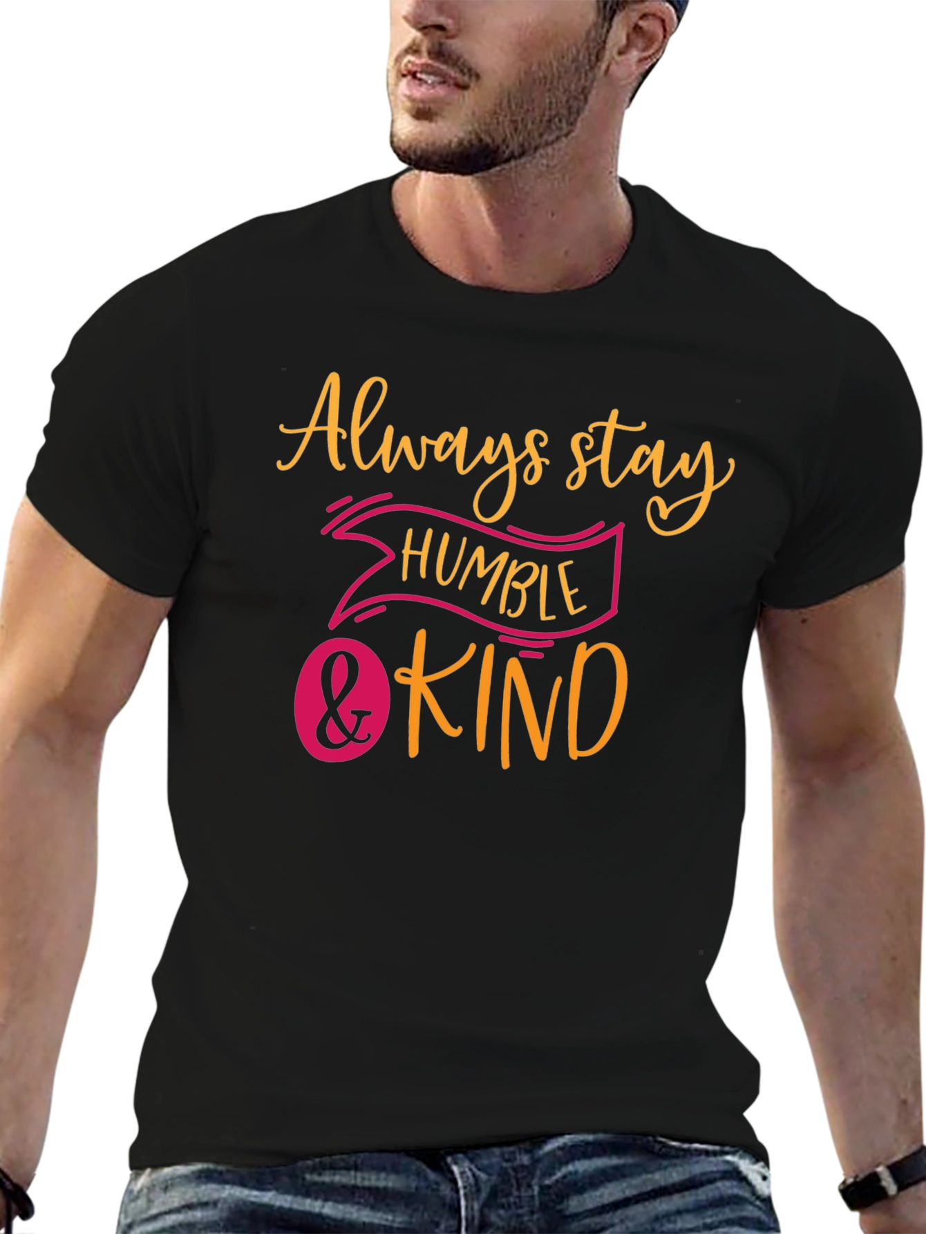 Black Always Stay Humble & Kind Graphic Tee view 6