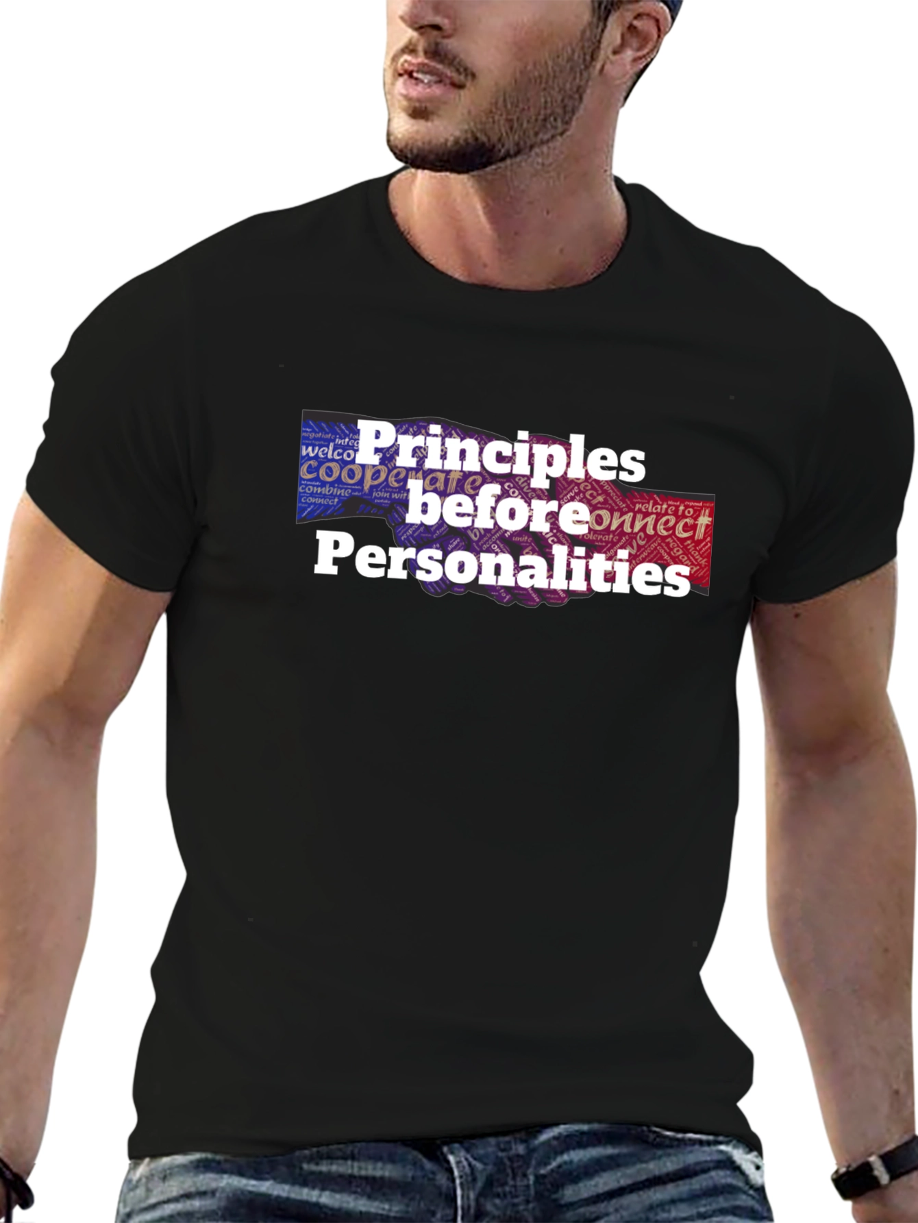 Black Principles Before Personalities Graphic T-Shirt view 6