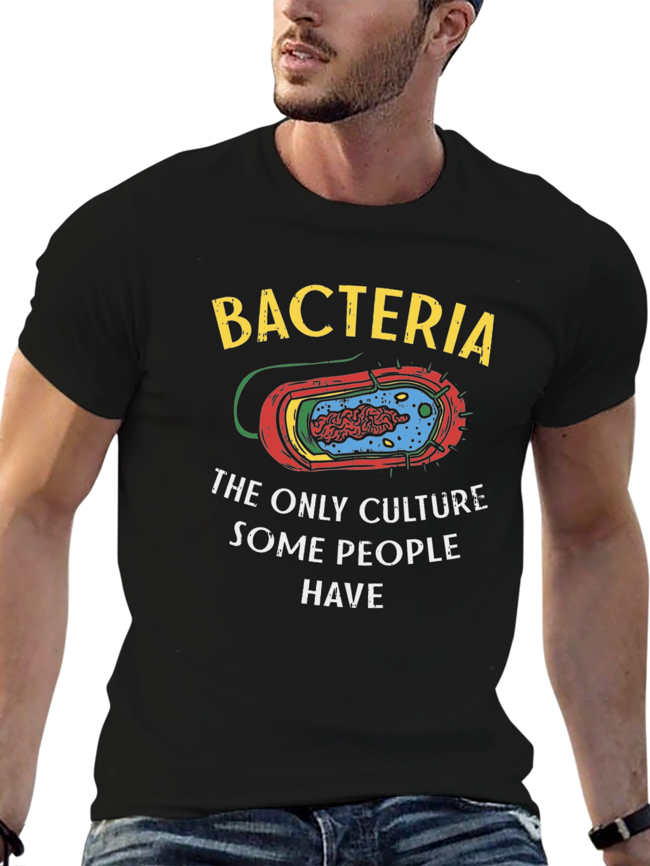 Black Bacteria Culture Humor T-Shirt view 6