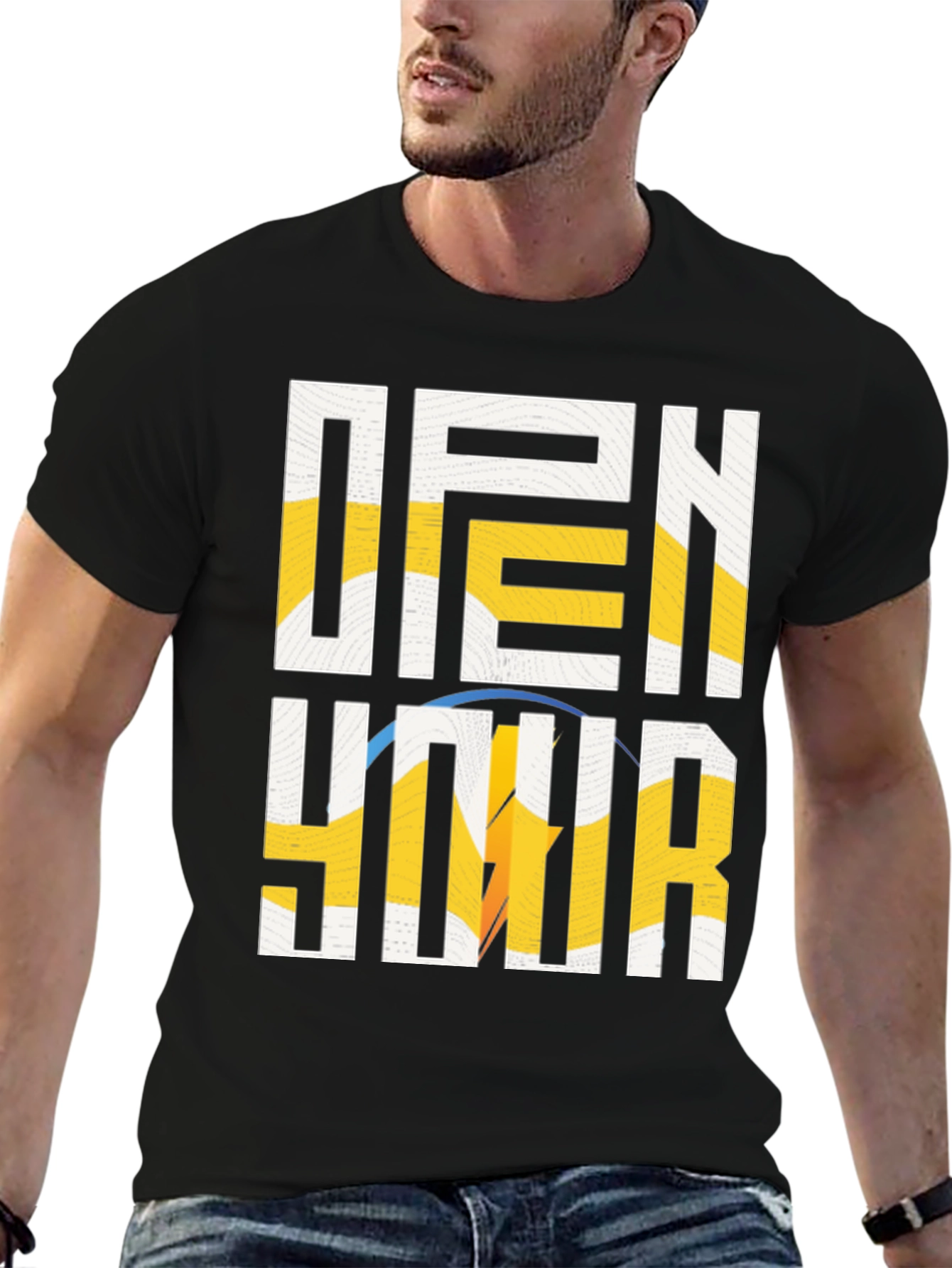 Black Open Your Eyes T-Shirt - Stylish Graphic Tee view 6