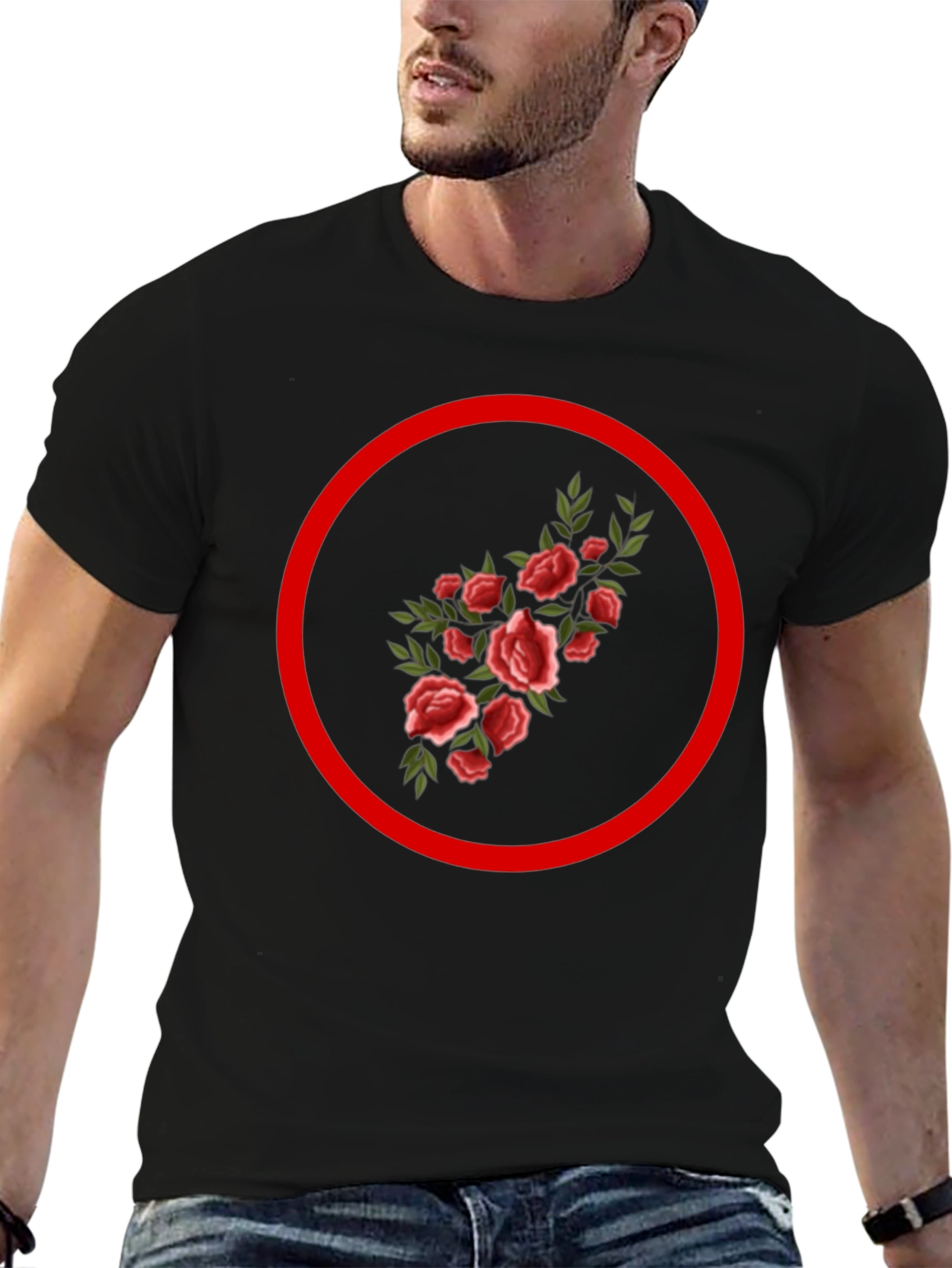 Floral Circle Graphic Tee - Trendy Streetwear - 6