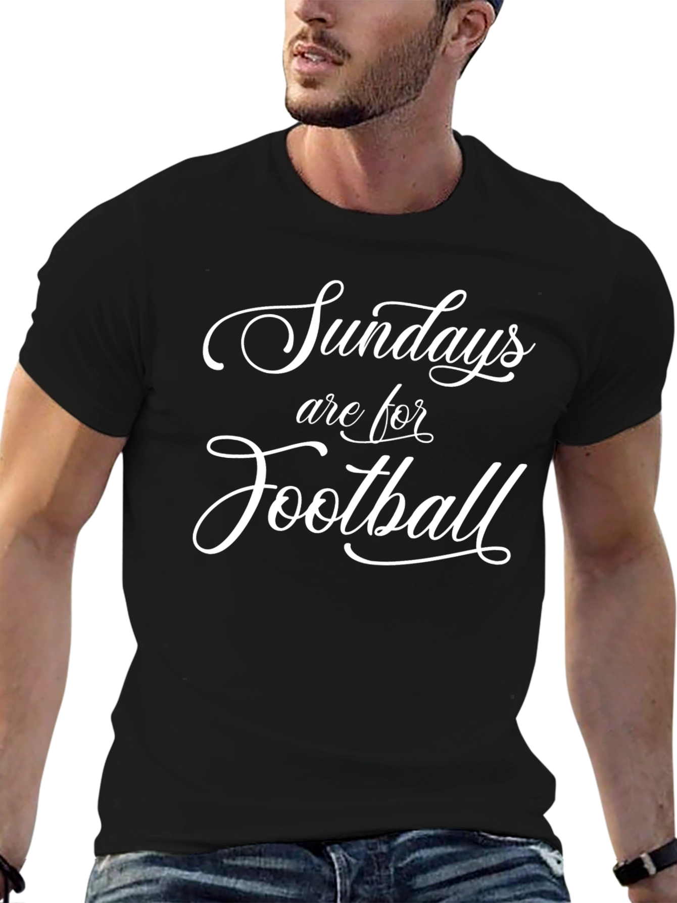 Black Sundays Are For Football T-Shirt - Black view 6