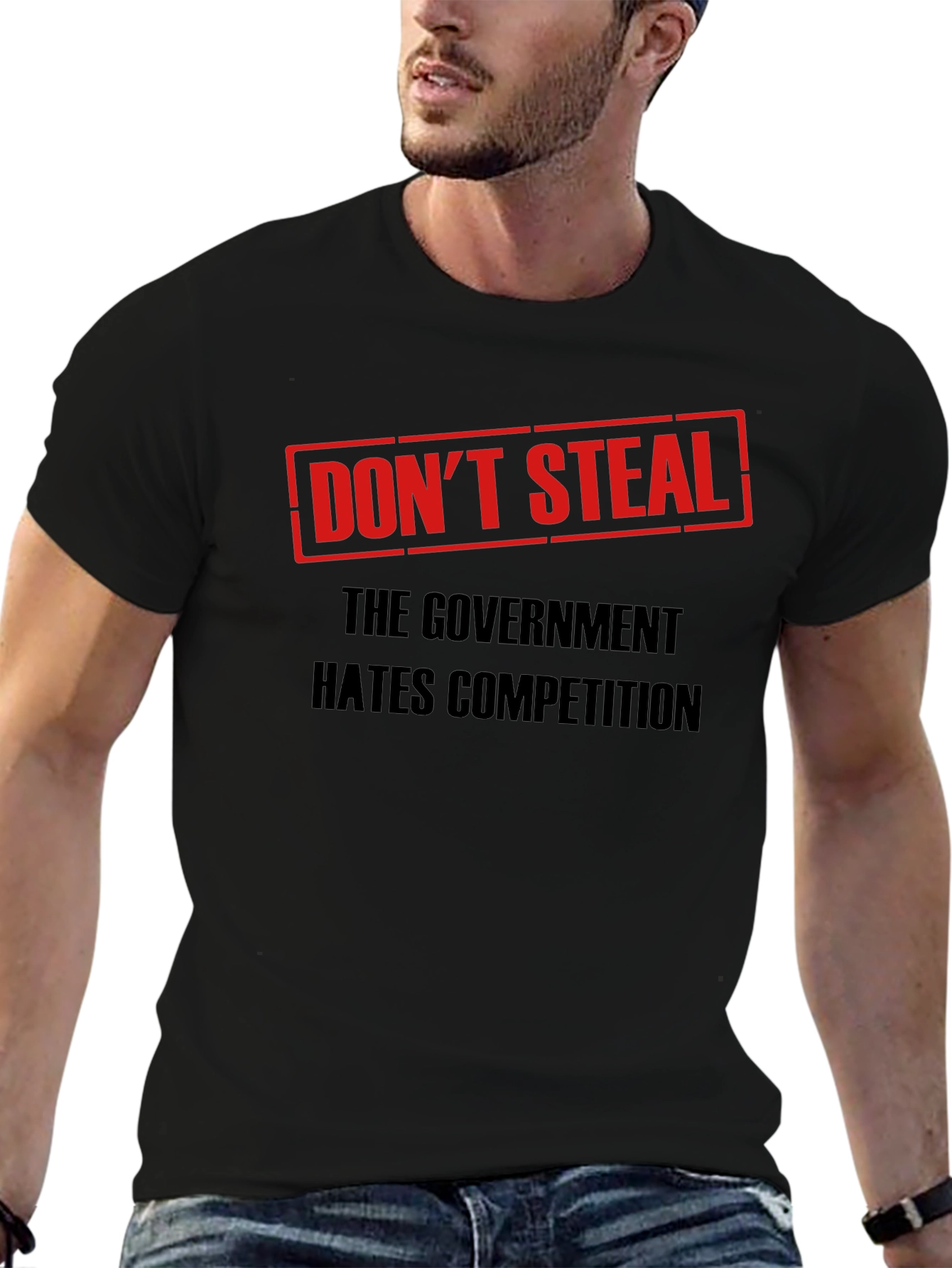Black Don't Steal Government Competition T-Shirt view 6