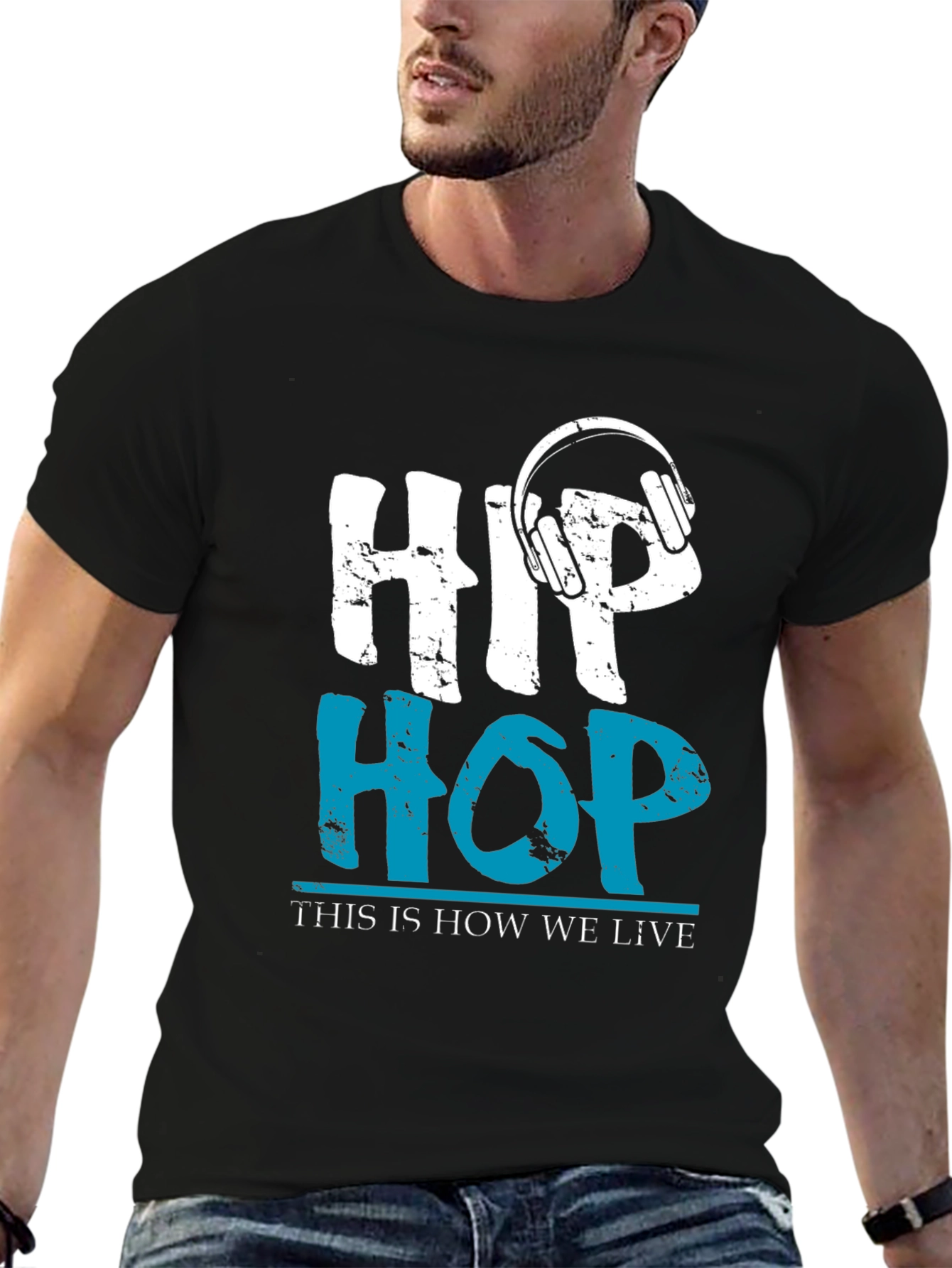 Hip Hop Headphones Graphic T-Shirt - 6