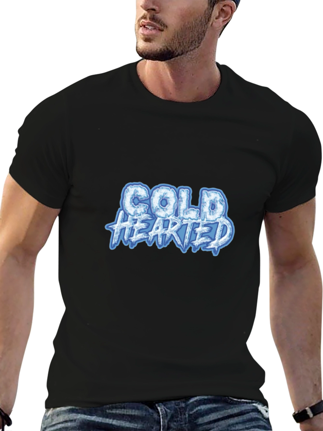 Cold Hearted Graphic Tee - Black Cotton Blend Shirt - 6