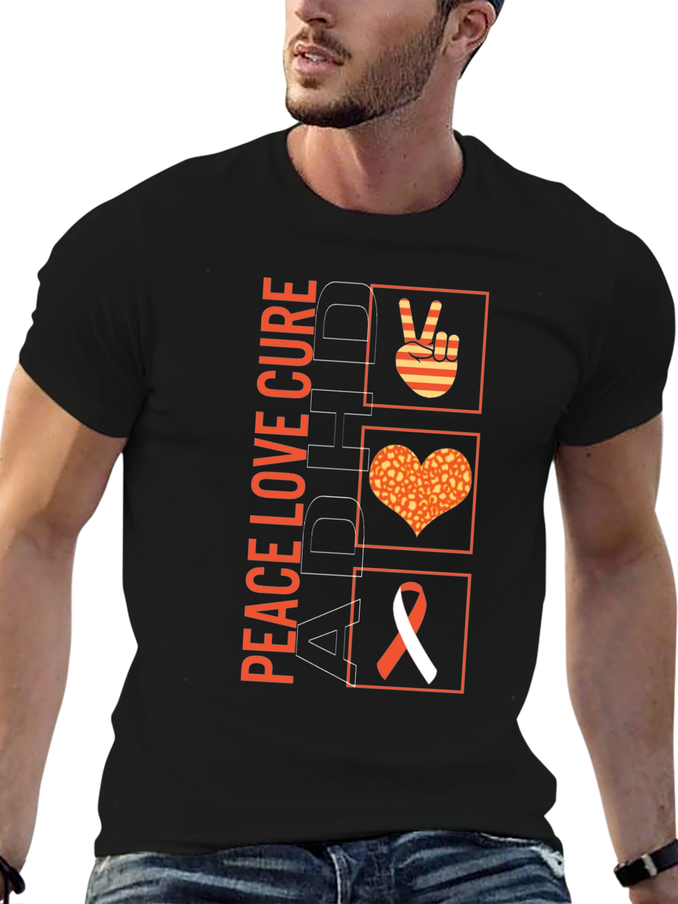 Peace Love Cure ADHD Awareness T-Shirt - 6