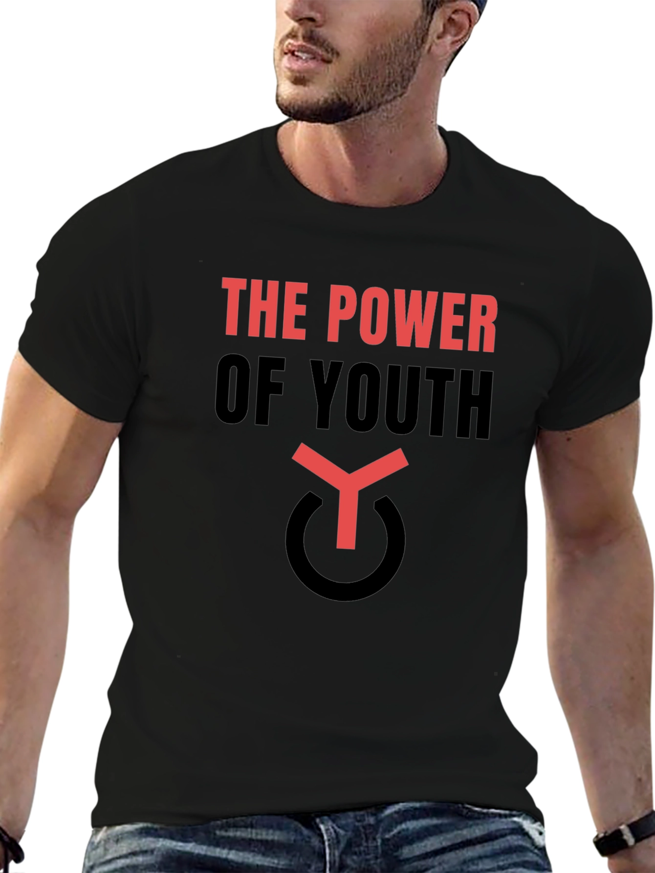 Black The Power Of Youth T-Shirt view 6
