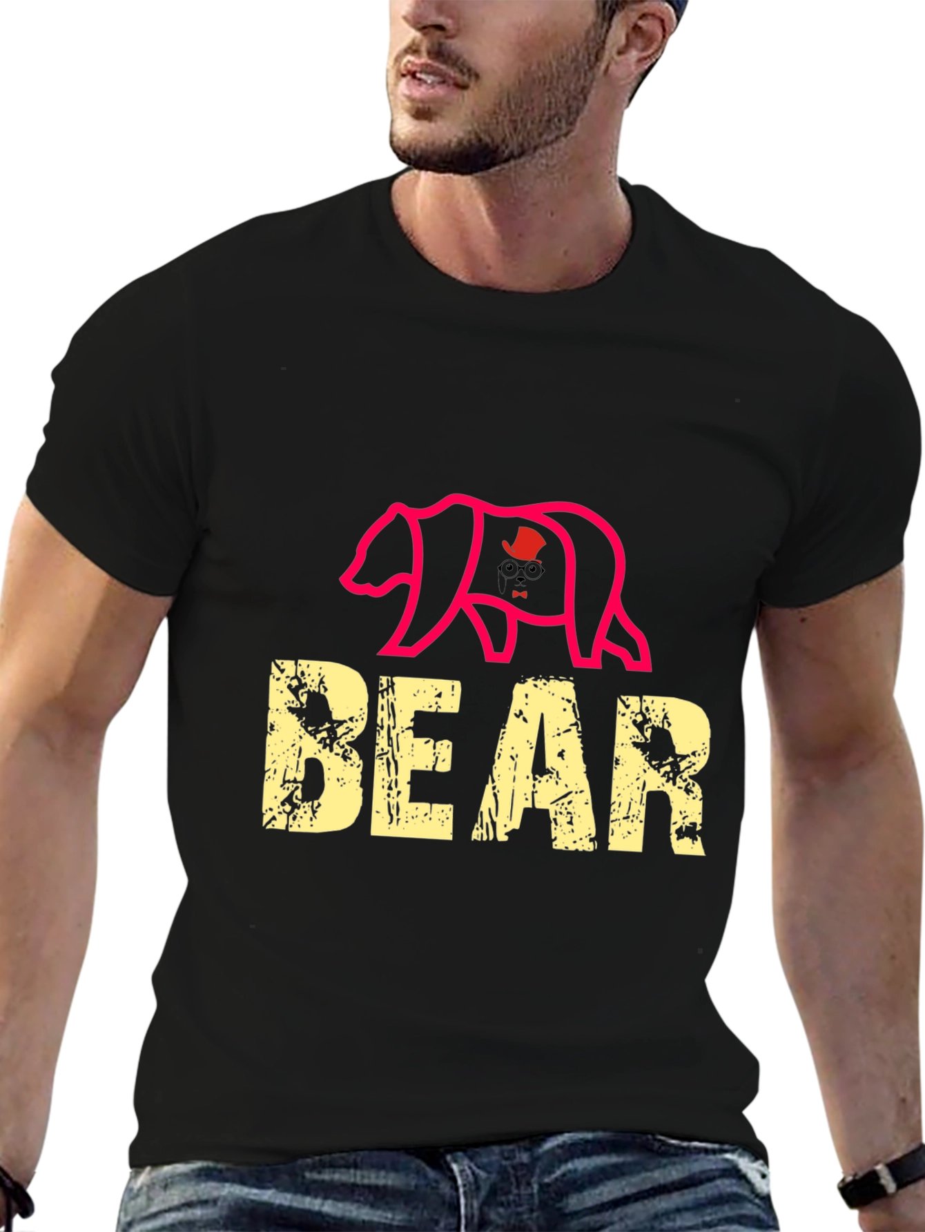 Black Bear Graphic Tee - Men's Black T-Shirt view 6
