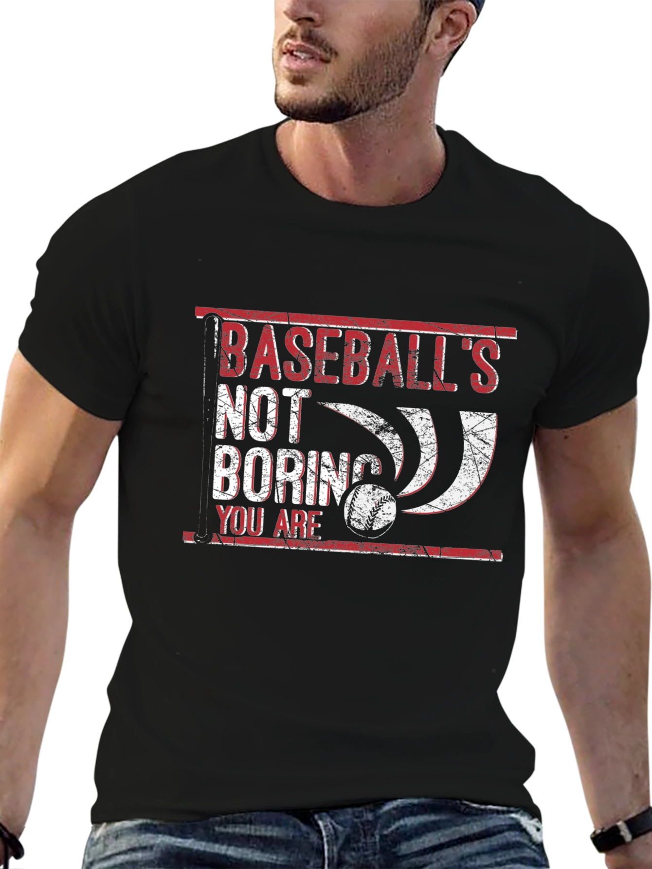 Black Baseball's Not Boring T-Shirt view 6