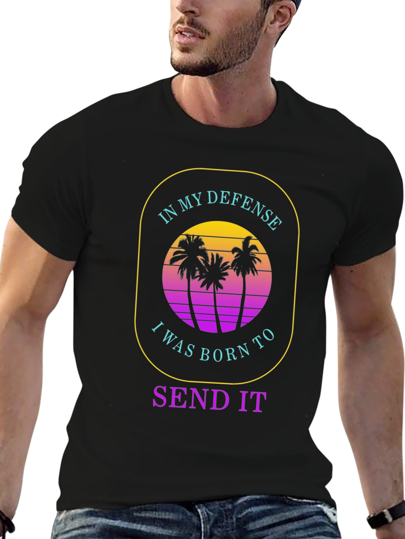 Black In My Defense I Was Born To Send It T-Shirt view 6