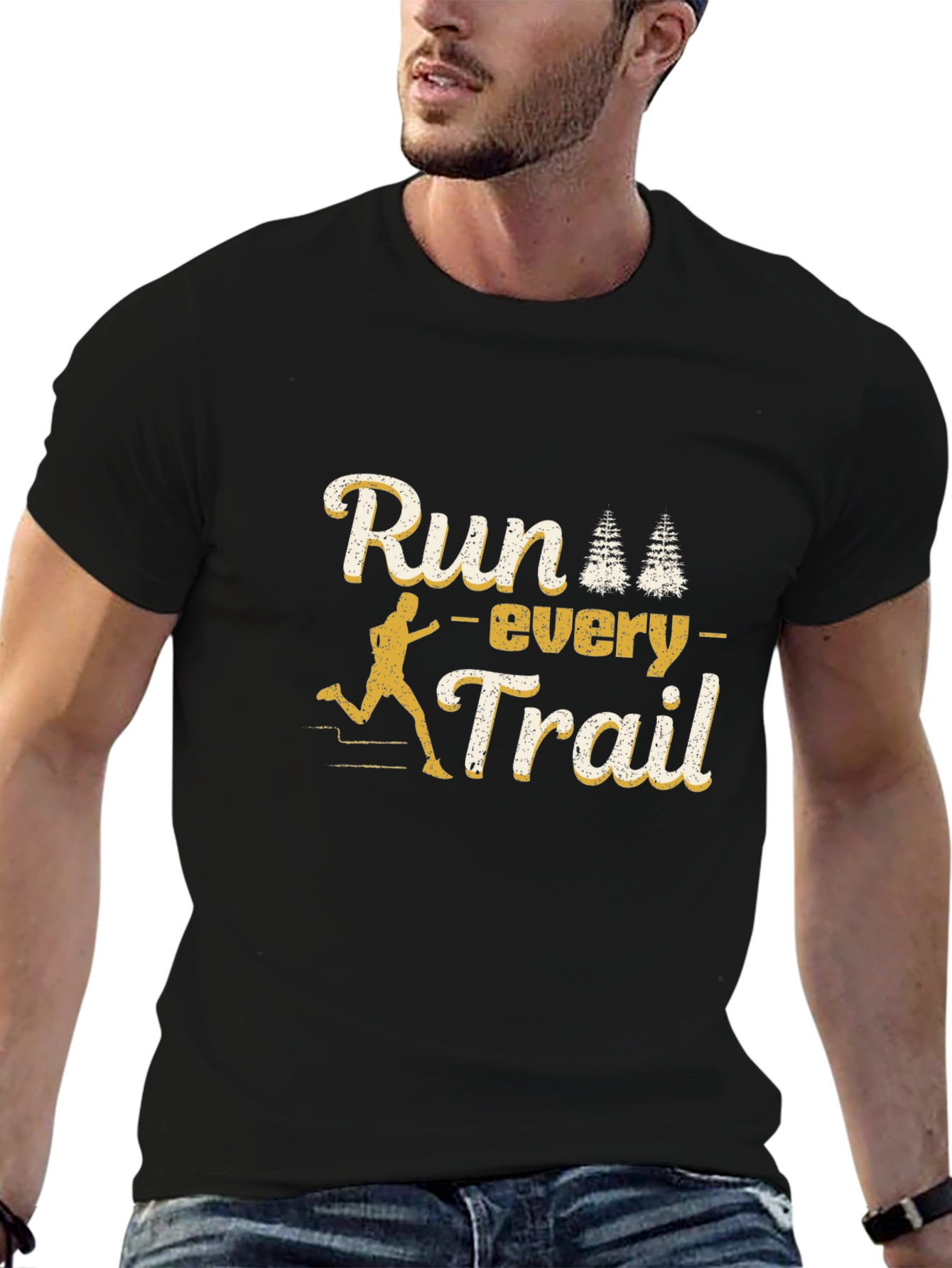 Black Run Every Trail Black Graphic Tee view 6