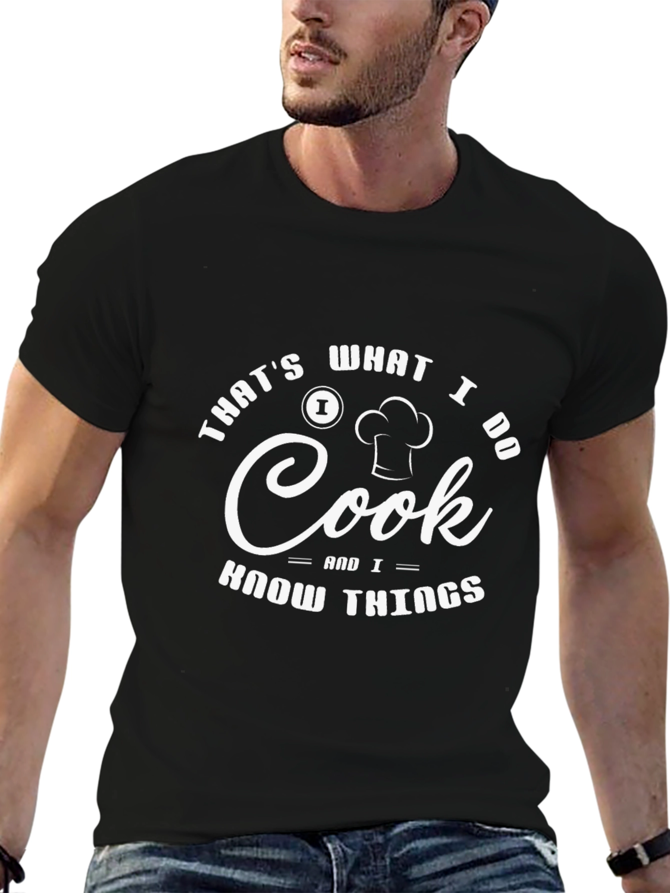 Black Chef Humor T-Shirt: That's What I Do, I Cook, and I Know Things view 6