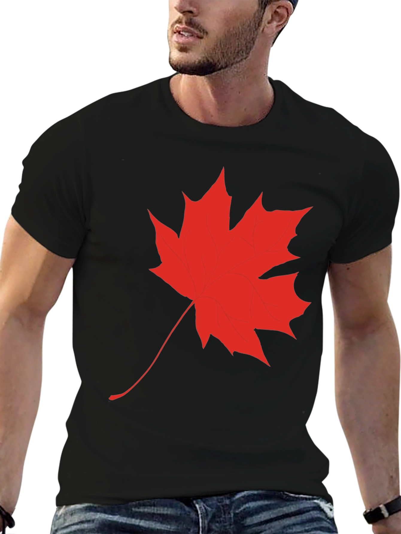 Black Maple Leaf Graphic T-Shirt view 6