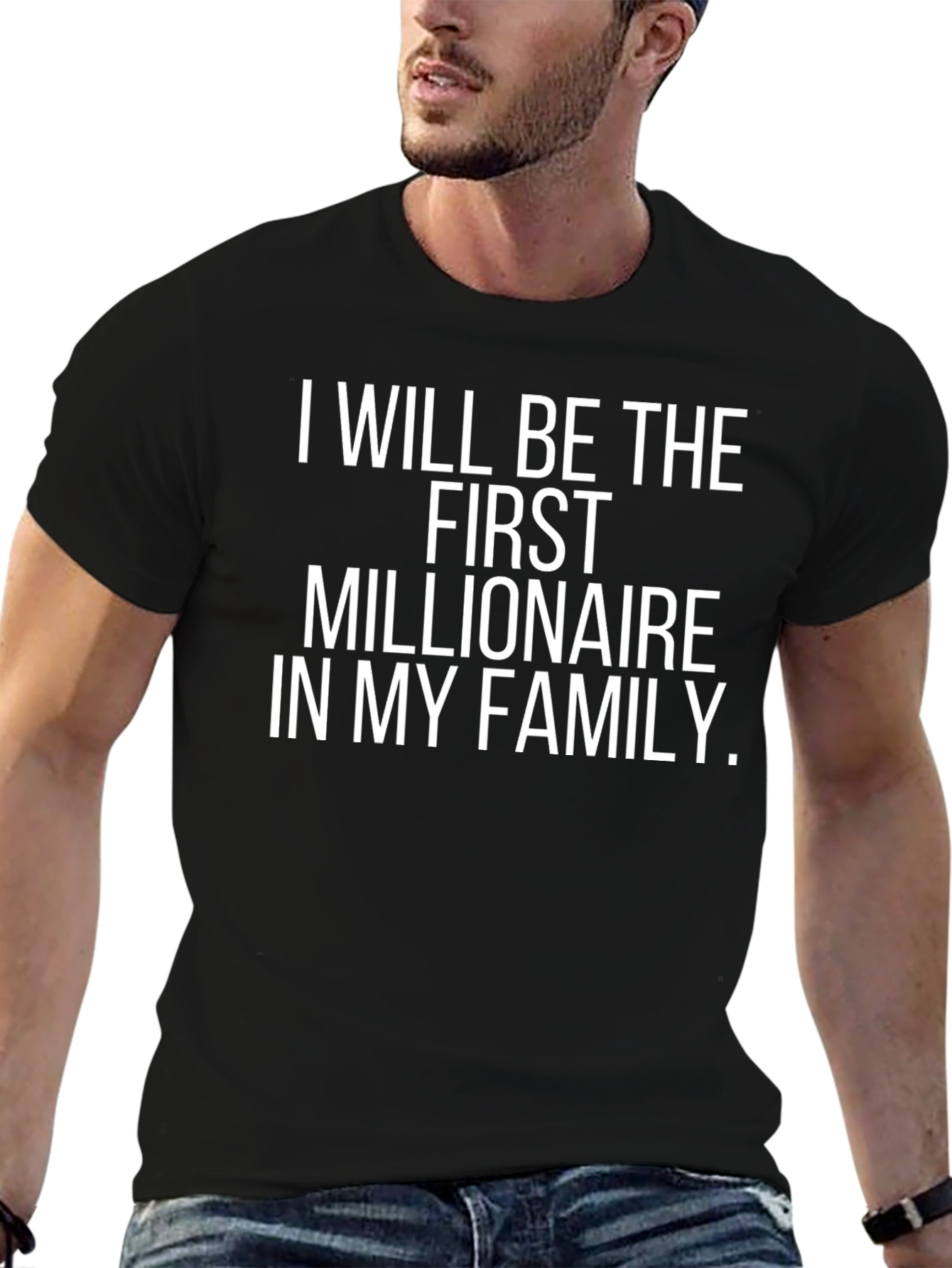 Black First Millionaire Family Black Tee view 6