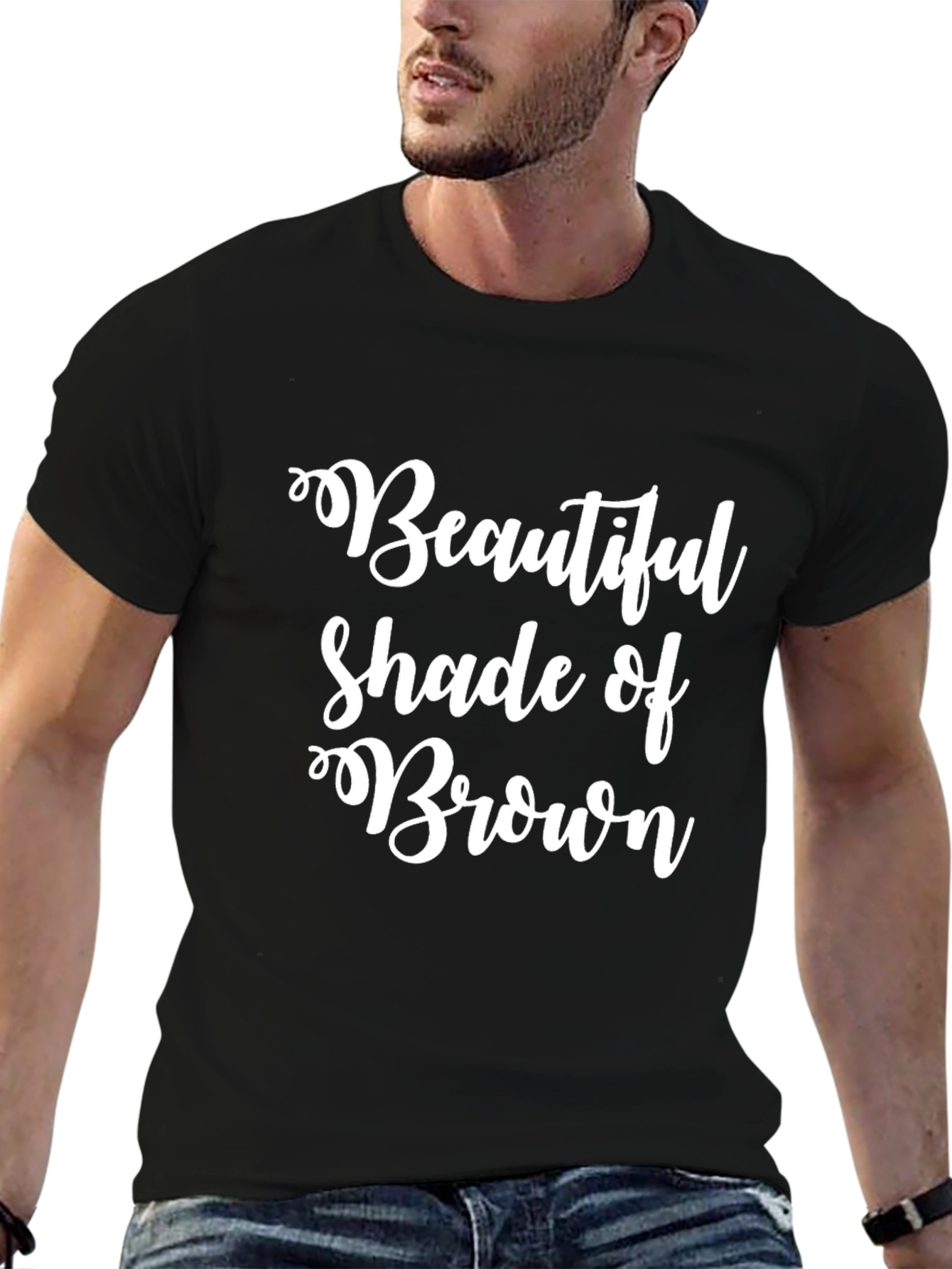 Black Beautiful Shade of Brown Graphic Tee view 6