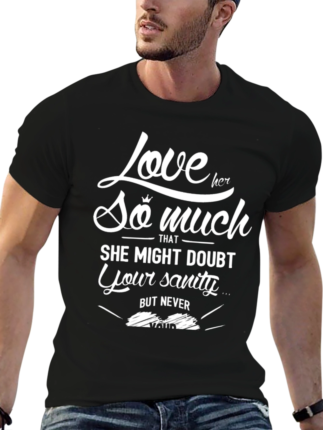 Black Love Her So Much Graphic Tee - Mens view 6