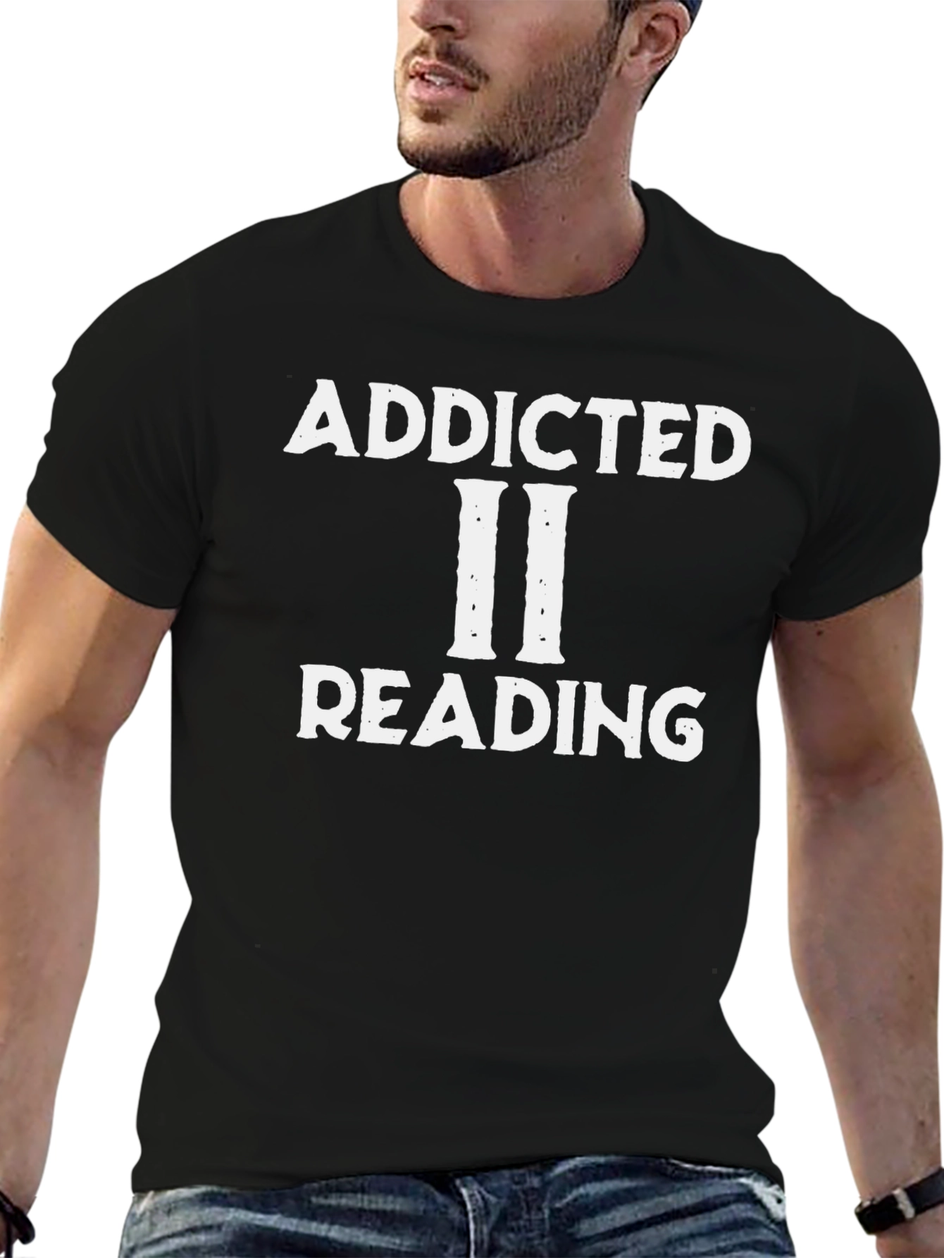 Black Addicted II Reading T-Shirt - Black view 6