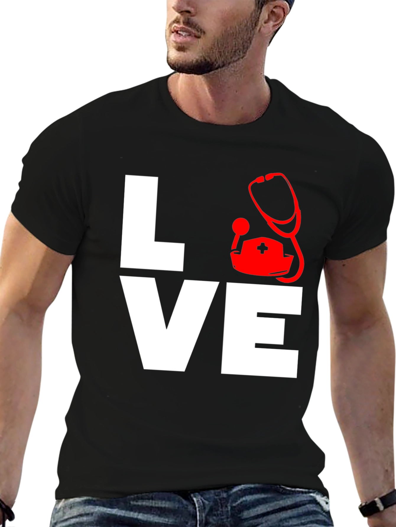 Black Nurse Love Graphic T-Shirt view 6