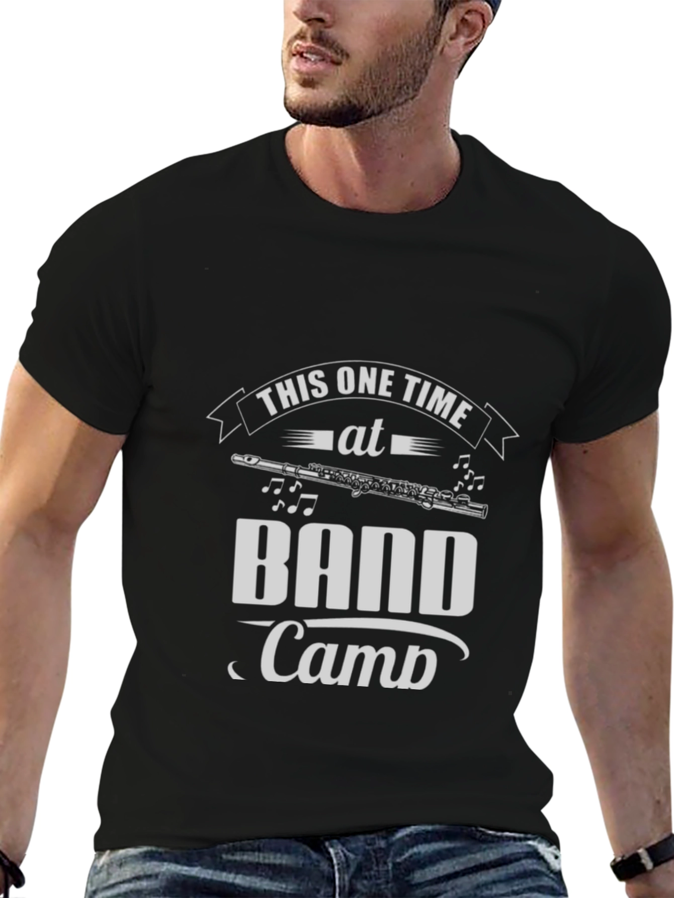 Black Band Camp Flute Tee - Musician Humor T-Shirt view 6