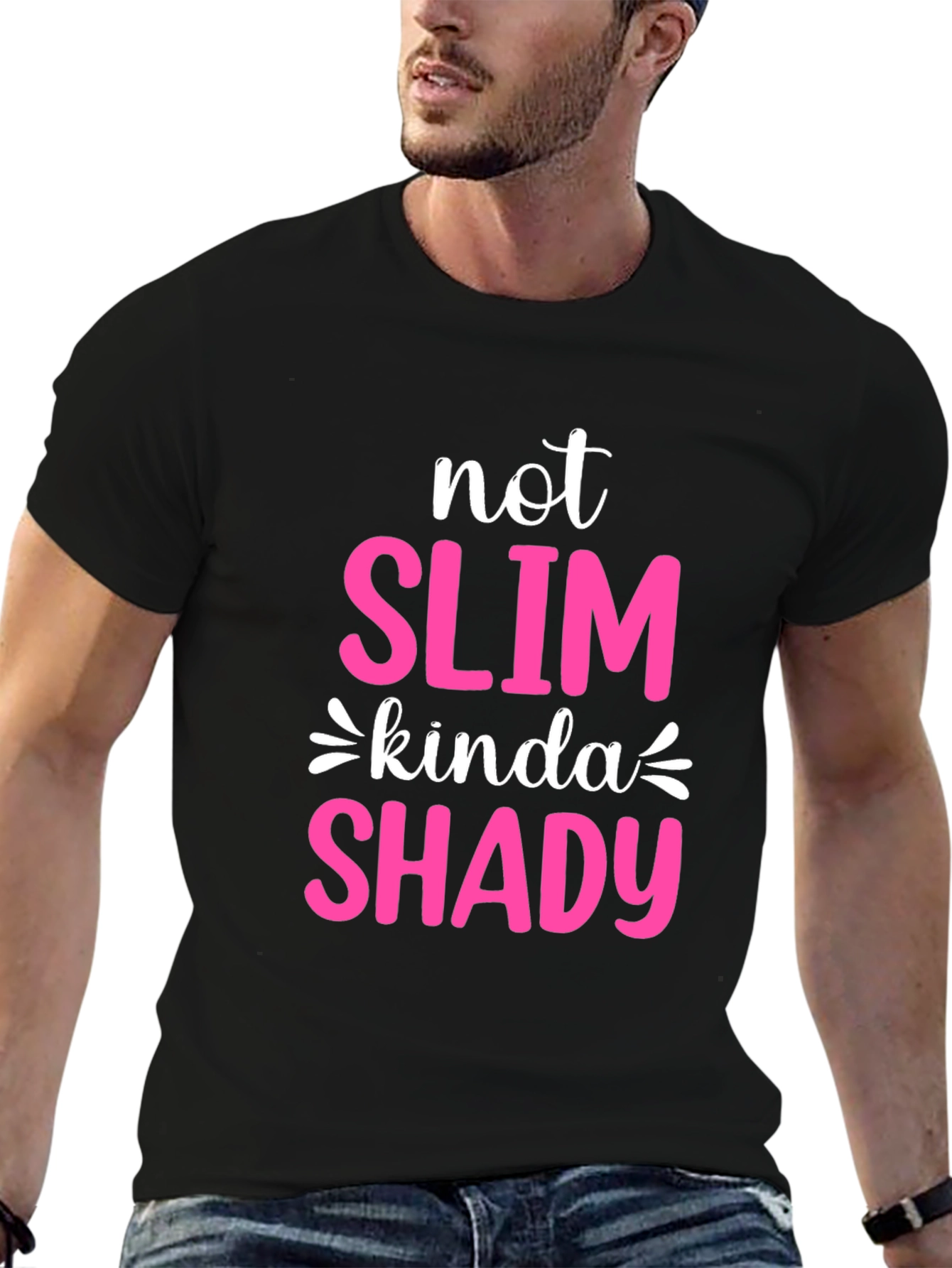 Black Not Slim Kinda Shady Graphic Tee view 6