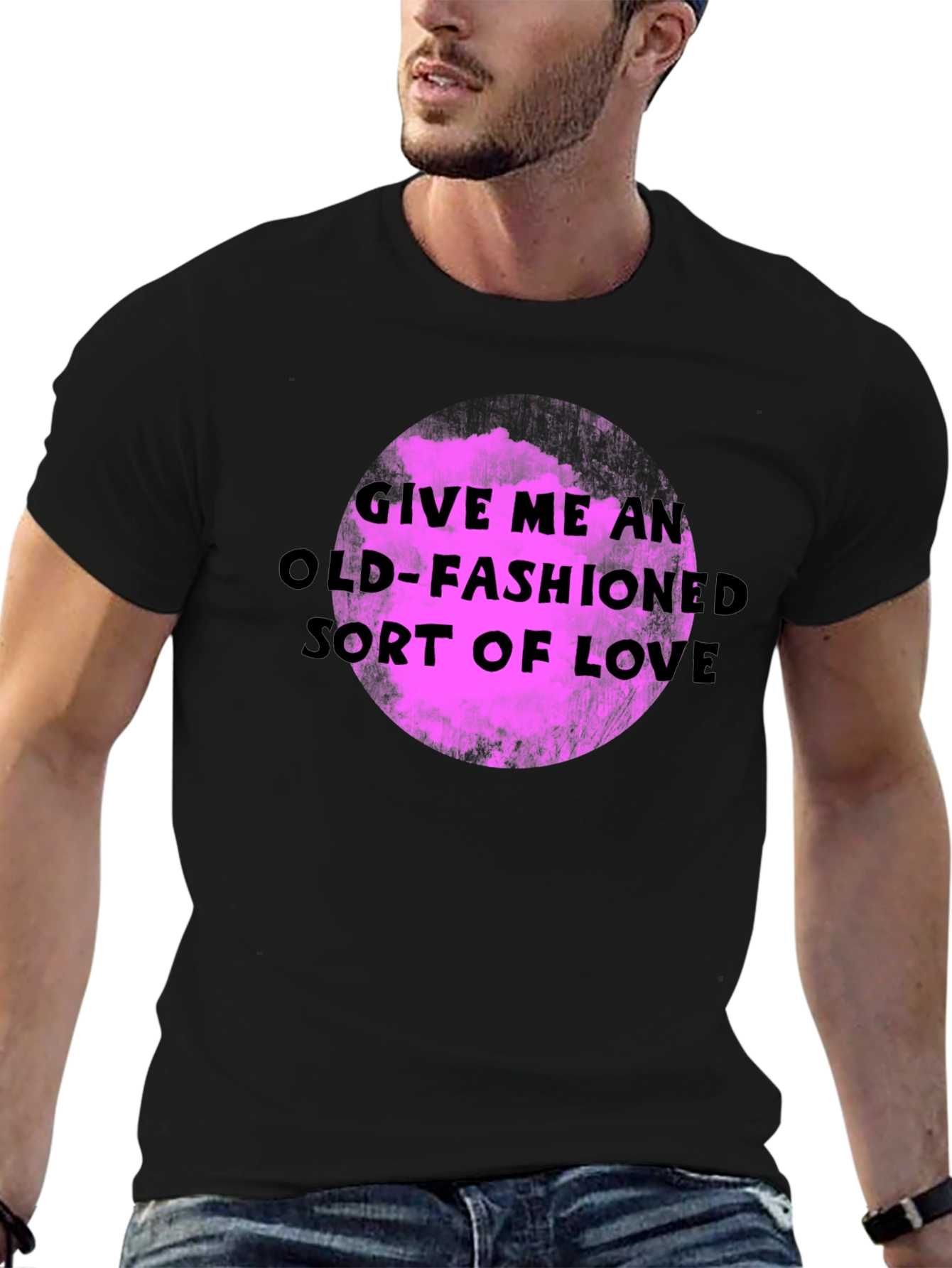 Black Old-Fashioned Love Graphic T-Shirt view 6