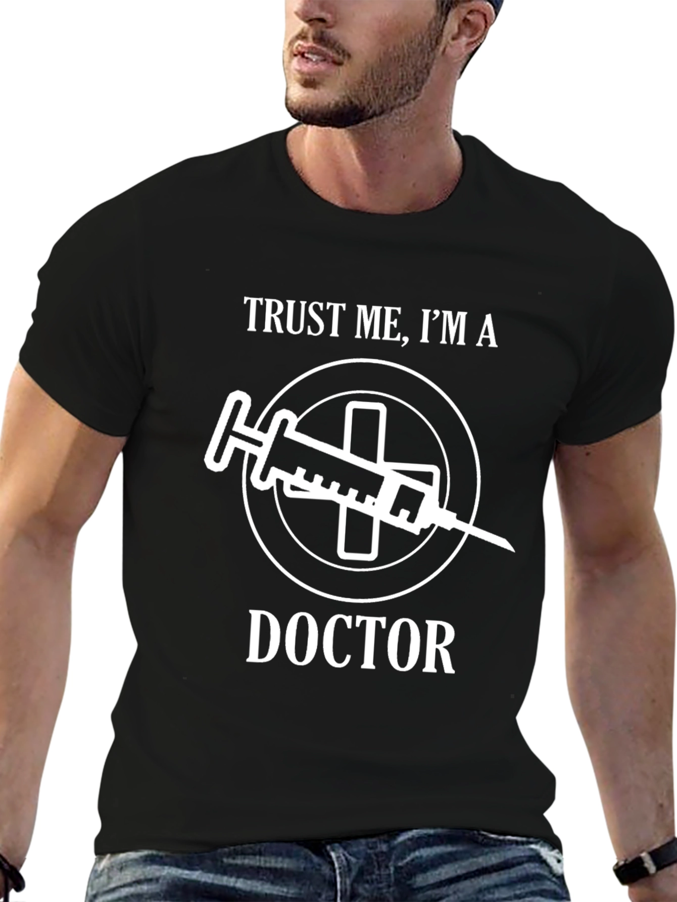 Black Trust Me I'm a Doctor T-Shirt Funny Medical Tee view 6