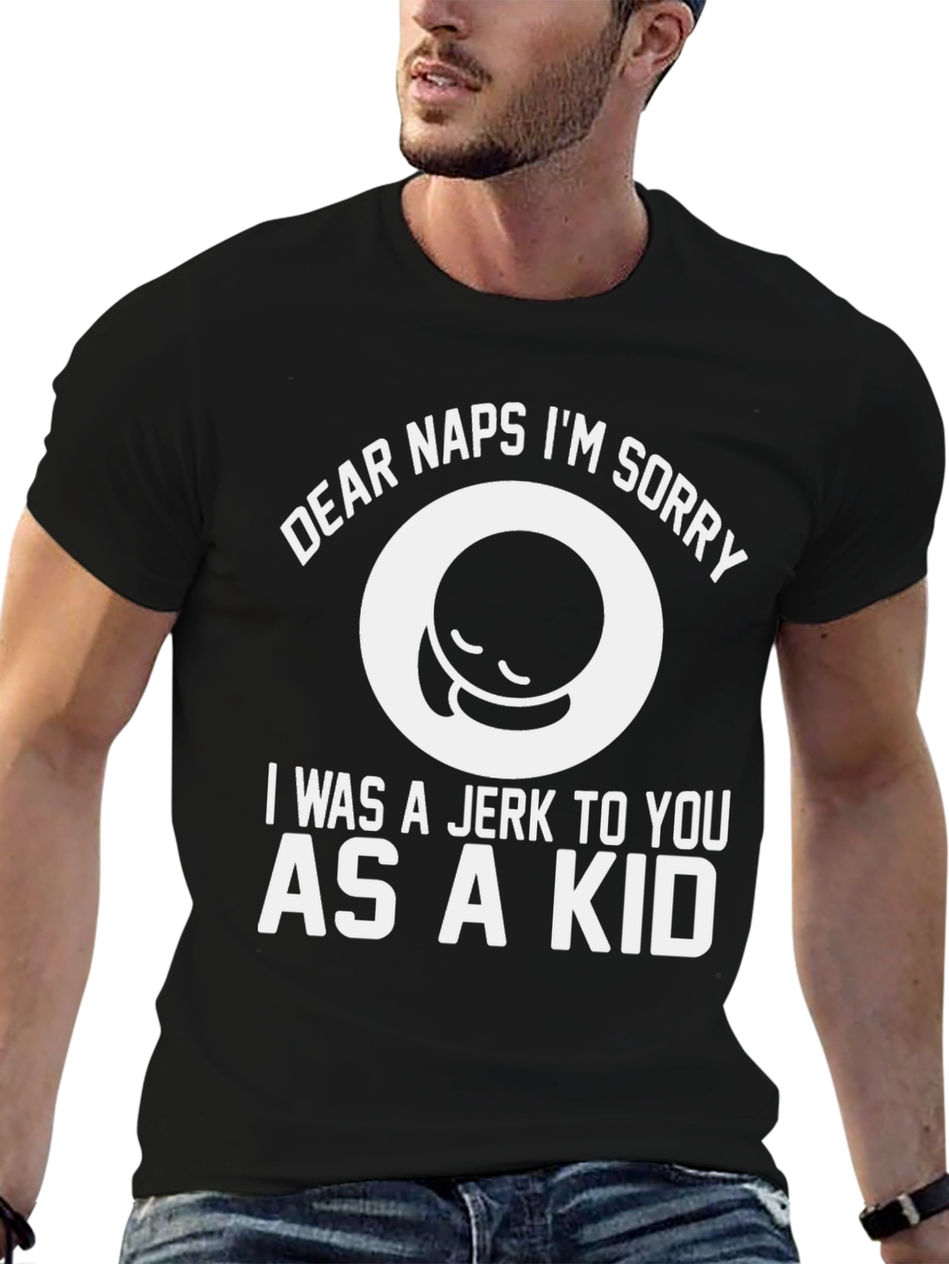Black Dear Naps I'm Sorry T-Shirt - Funny Sleep Tee view 6