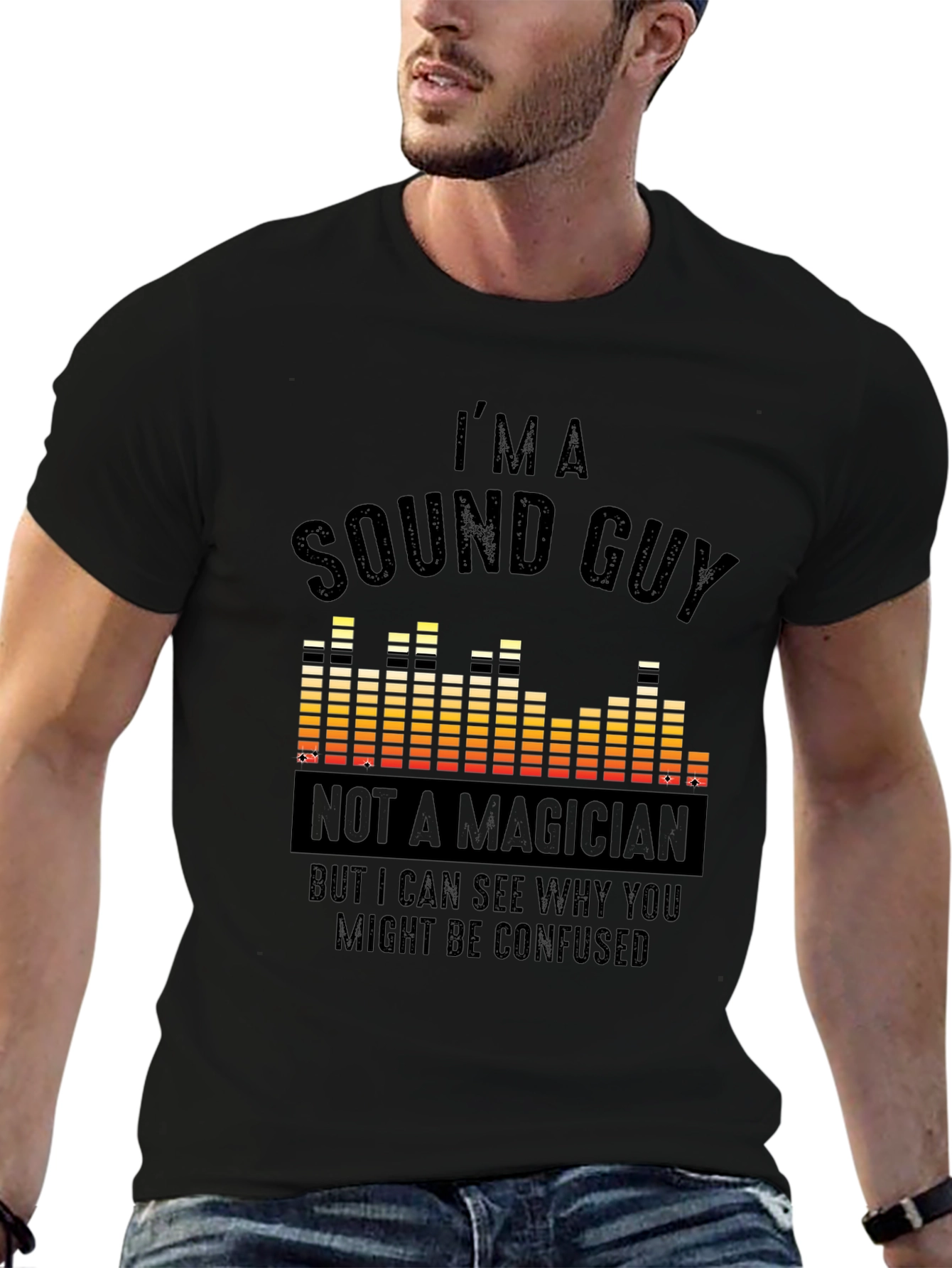 Black Sound Guy T-Shirt - Funny Audio Engineer Tee view 6