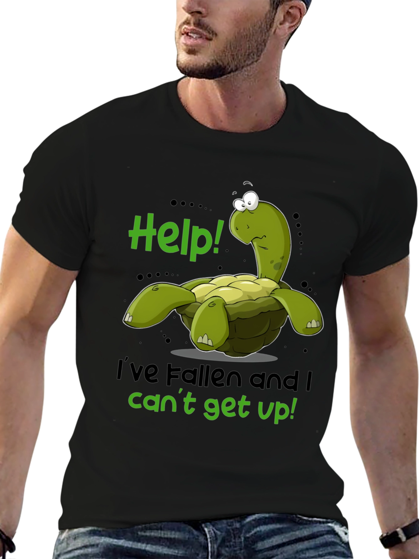 Black Help! Turtle T-Shirt view 6