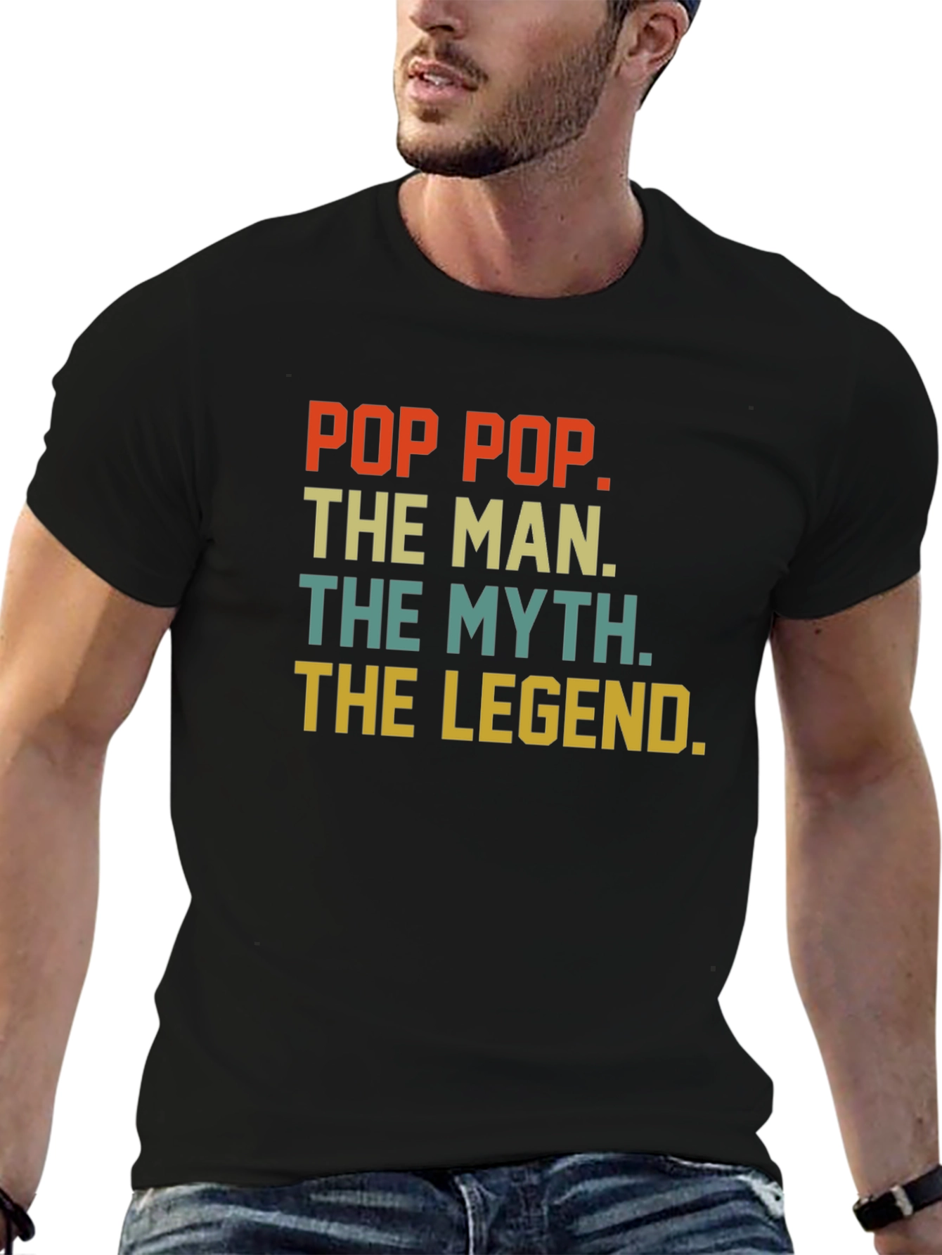 Black Pop Pop The Man The Myth The Legend T-Shirt view 6