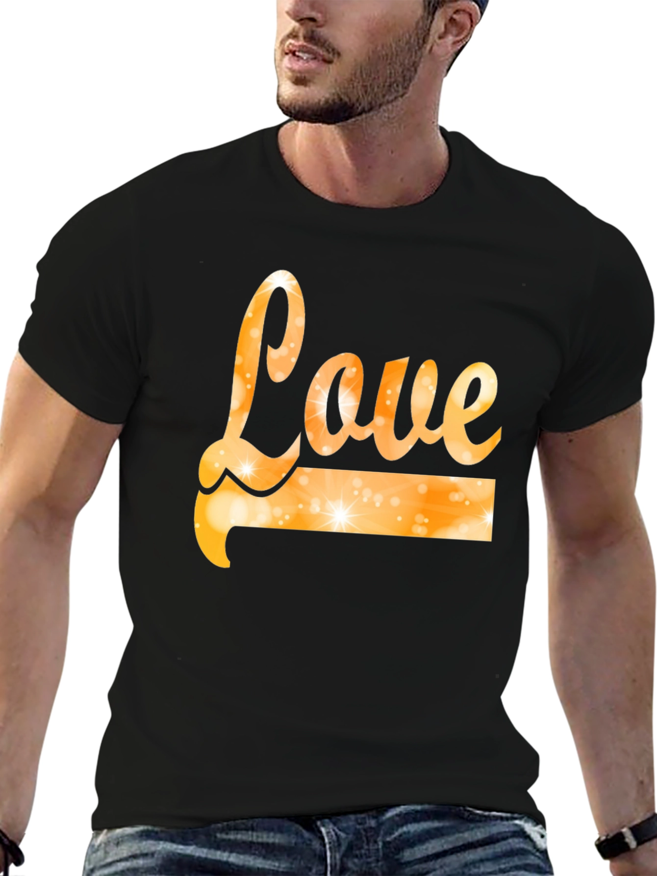 Black Love Graphic Black T-Shirt view 6